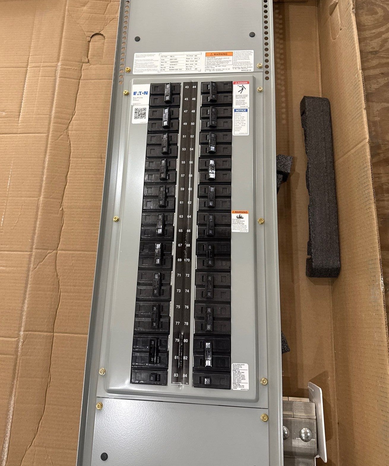 Eaton PRL1A Interior Panelboard 400A 208/120V 3PH 4W MLO 400 Amp Panel New