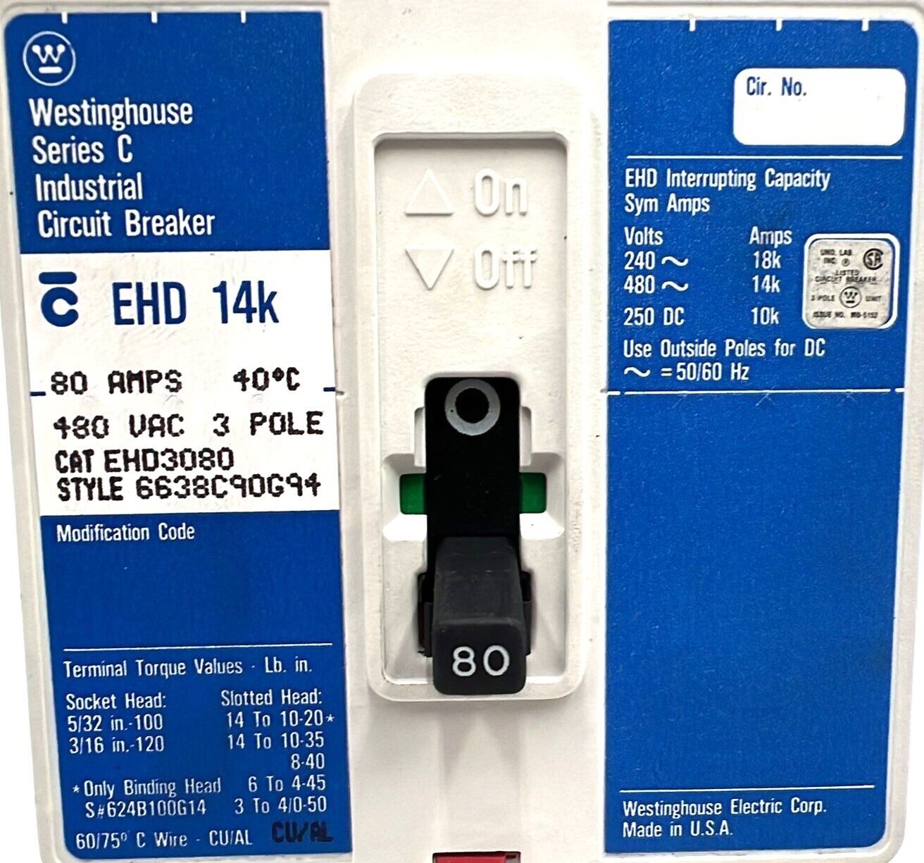 Westinghouse EHD3080 Used