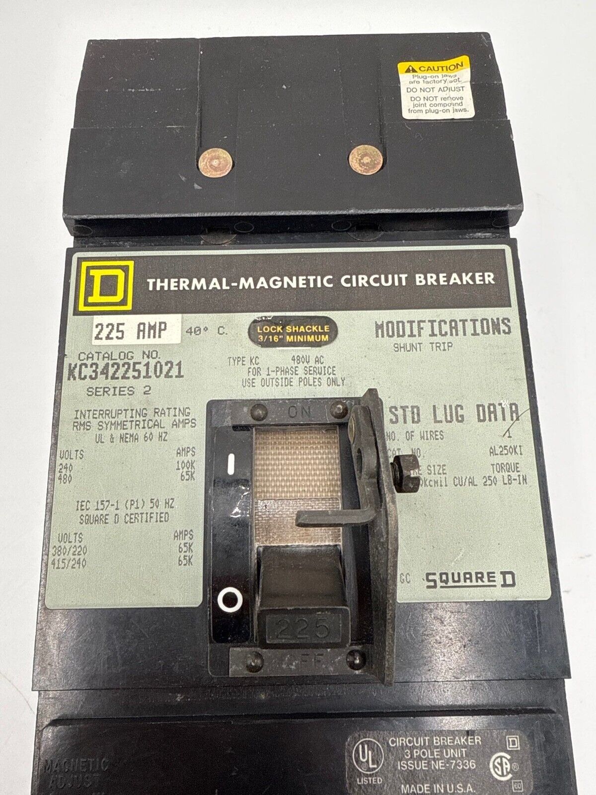 Square D KC342251021 Used
