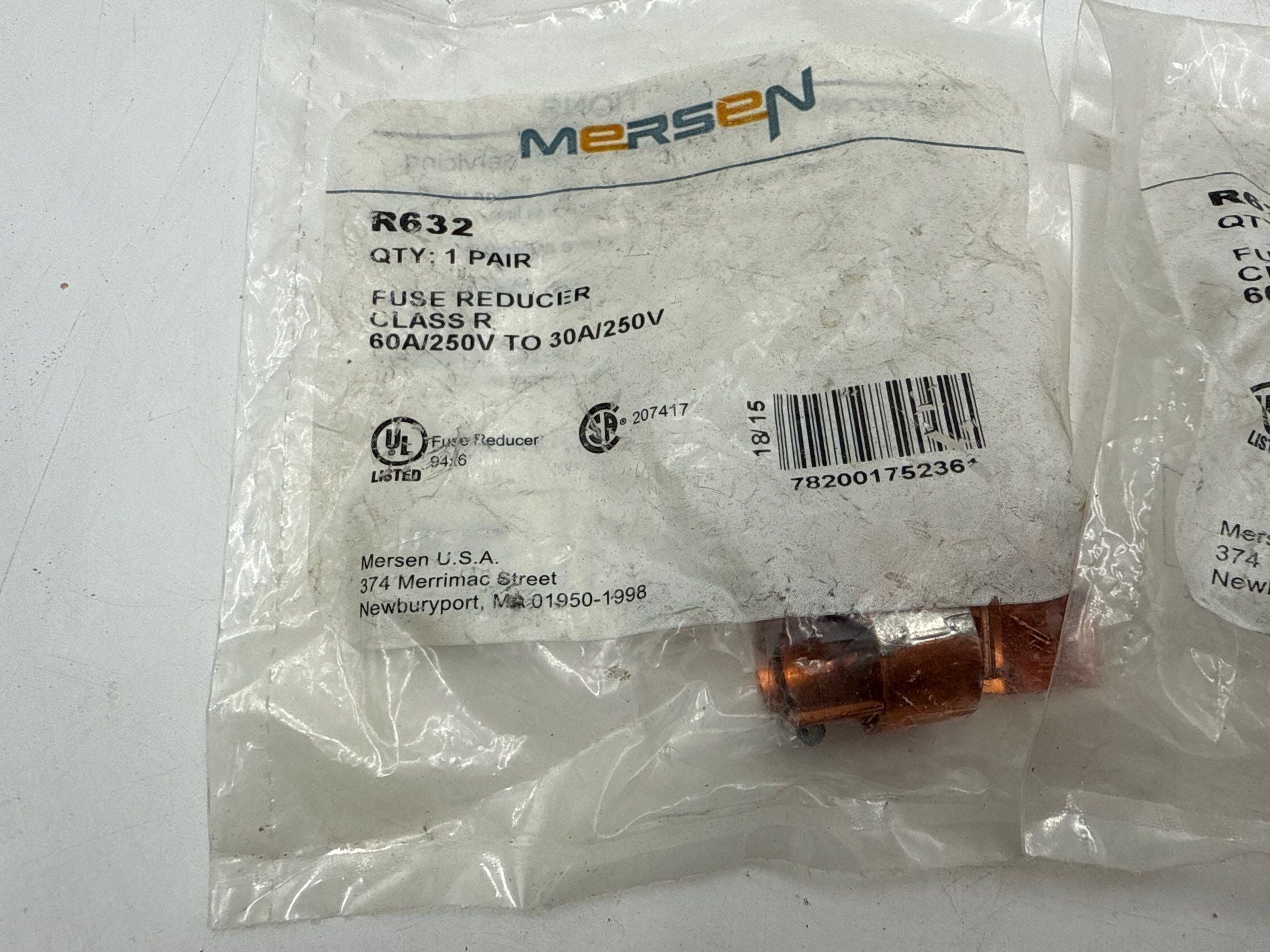 Mersen R632 Fuse Reducer Class R 60A 250V to 30A 250V New