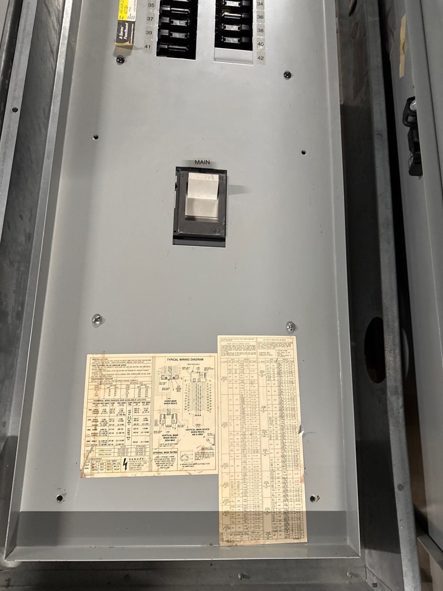 GE AQF3424CBX Panelboard 300A 208/120V 3PH 4W MCB Panel TJD432300 300 Amp Used