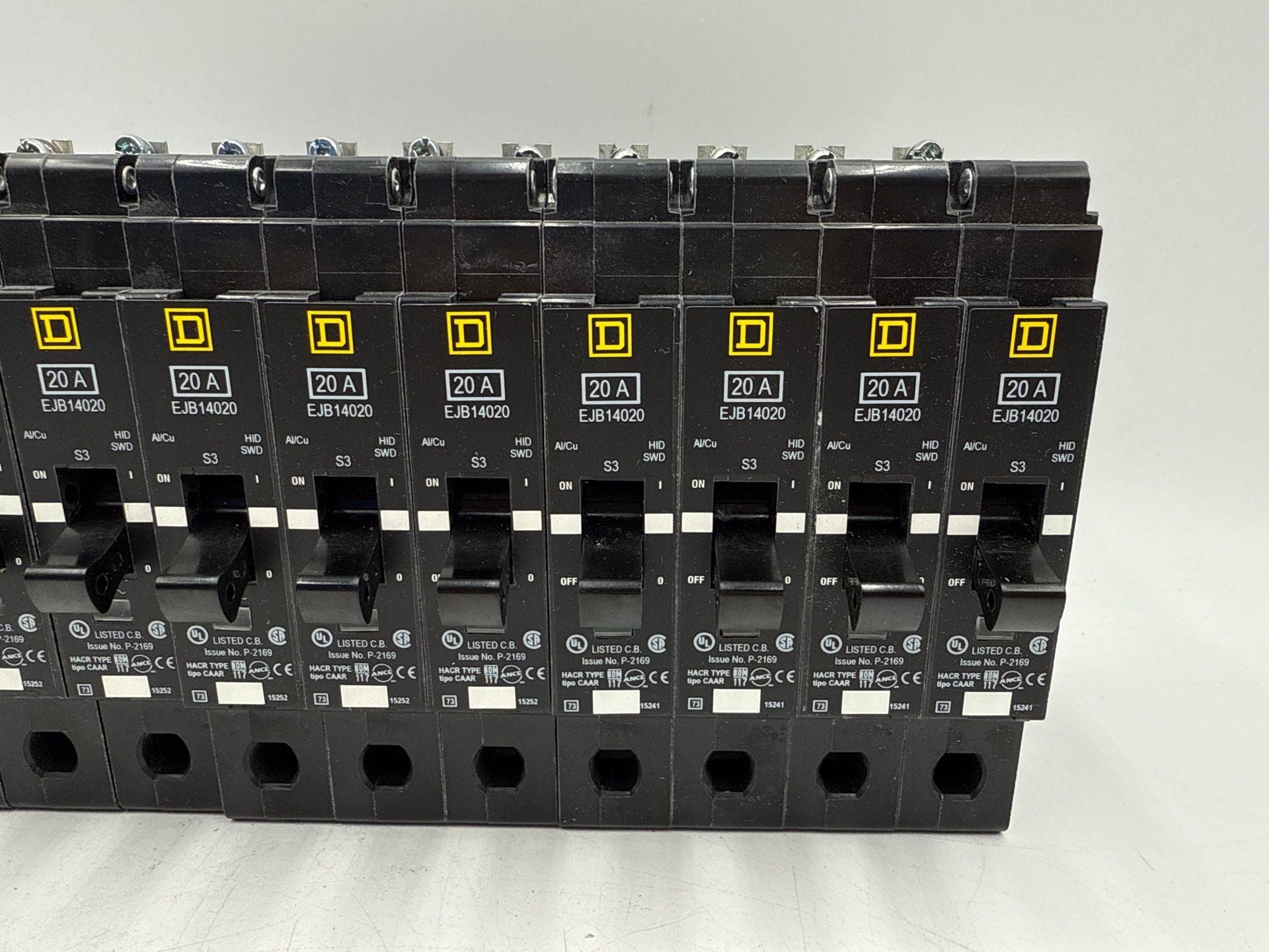 10PC Square D EJB14020 Circuit Breaker 20A 1P 277V 1PH EJB 20 Amp Bolt On Used