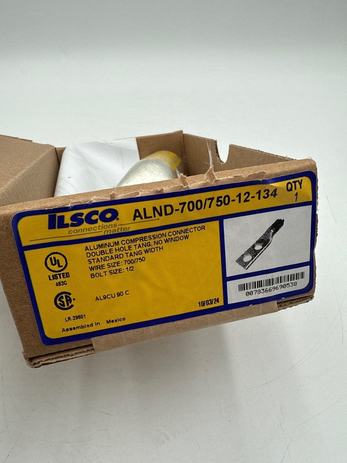 Ilsco ALND-700/750-12-134 Compression Connector Lug Aluminum 700/750 KCMIL New