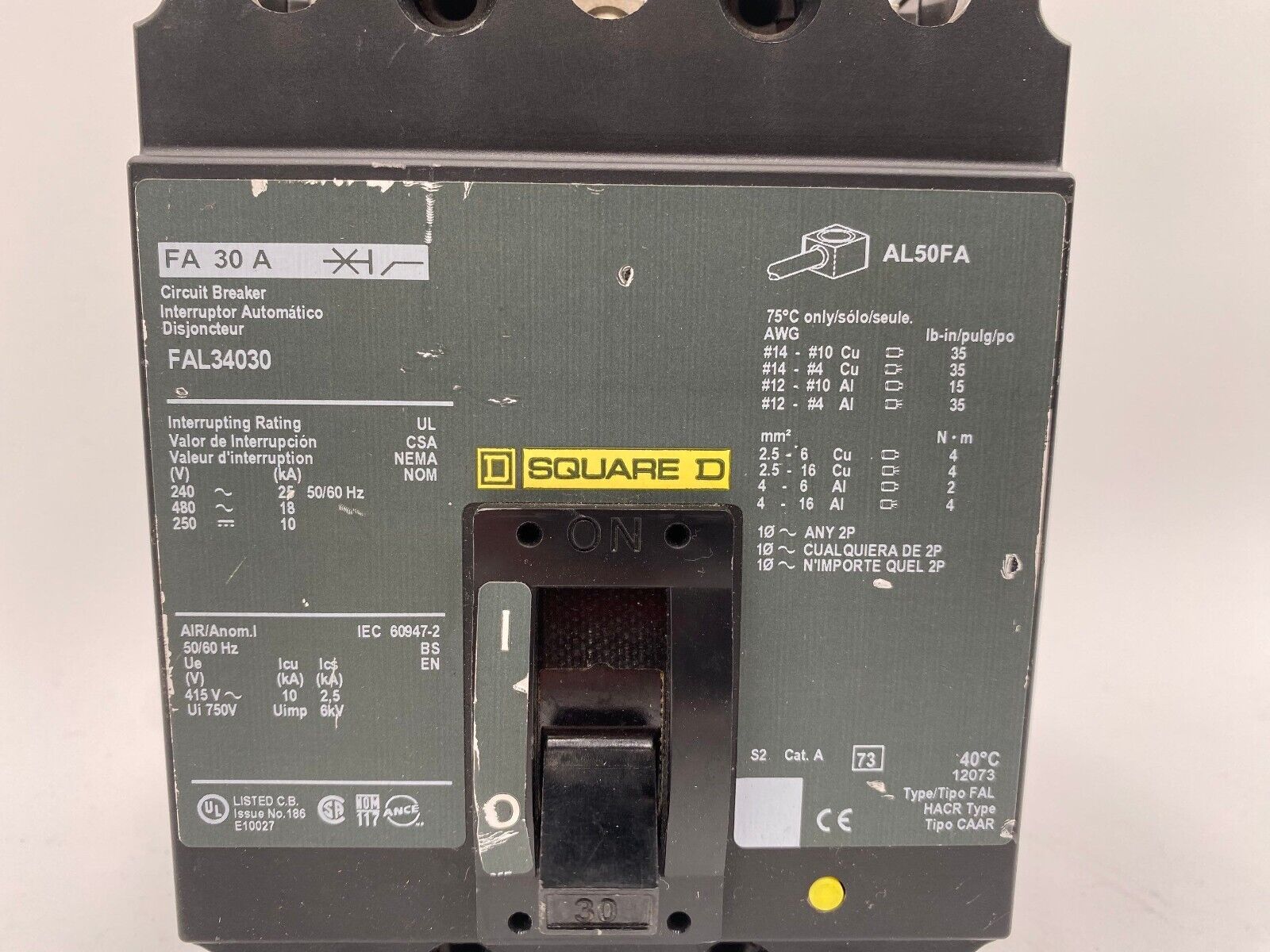 Square D FAL34030 Used
