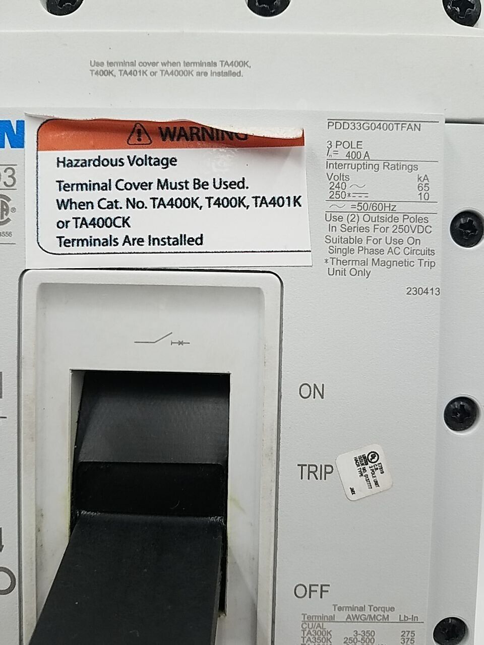 Eaton PDD33G0400TFAN New