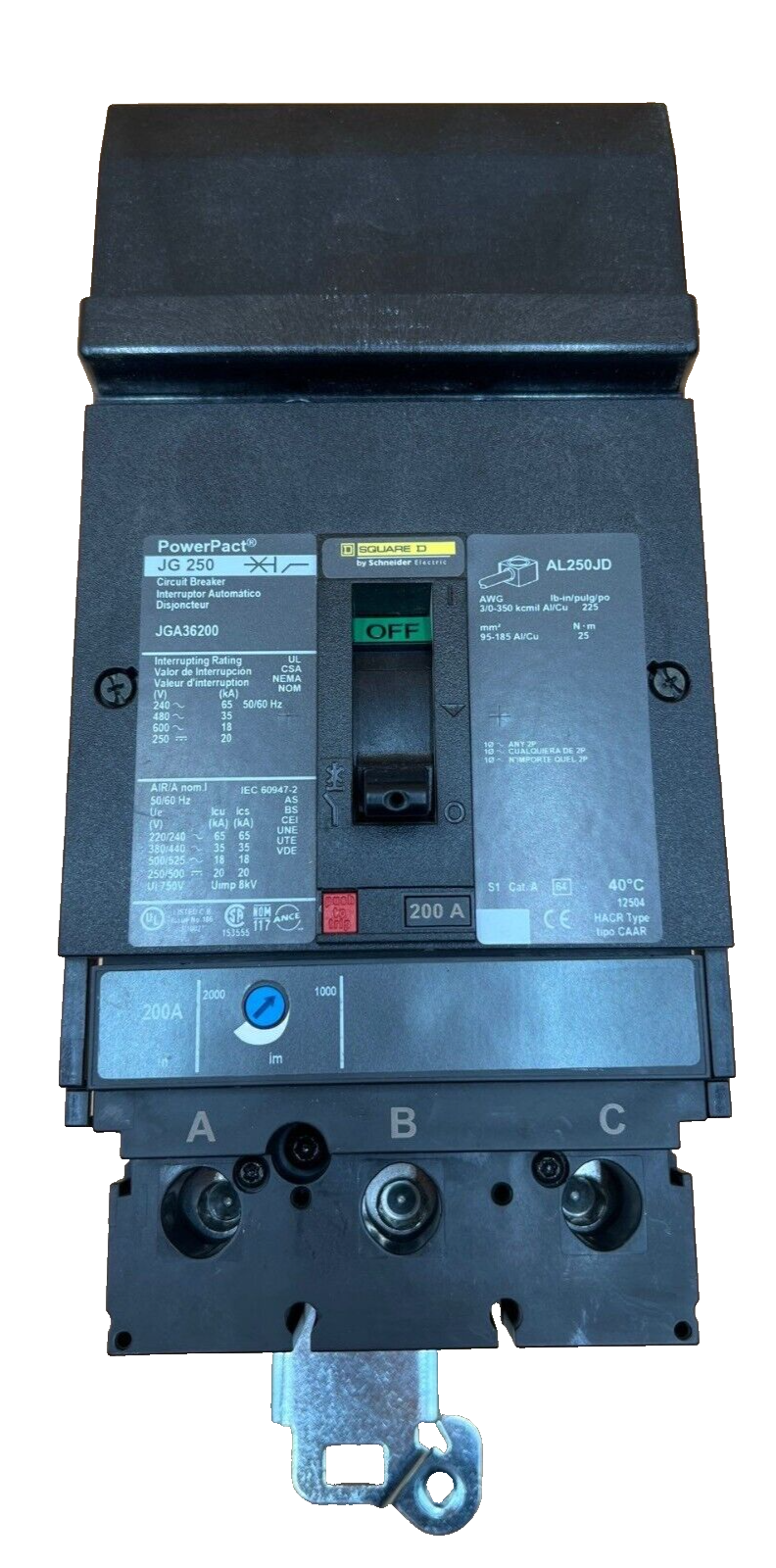 Square D JGA36200 Used