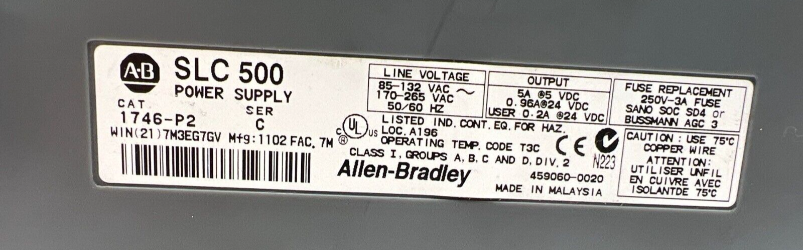 Allen-Bradley 1746-P2 Used