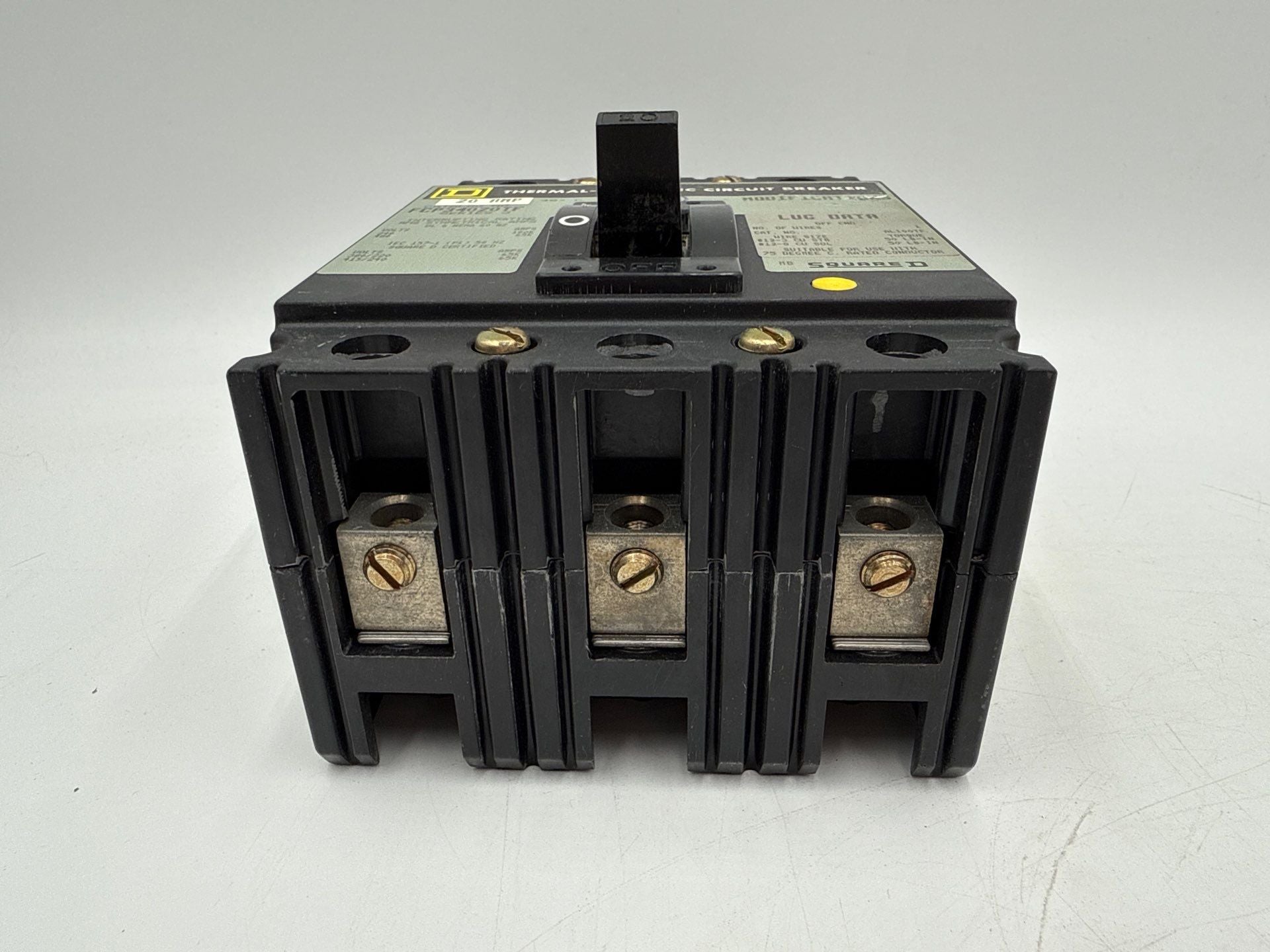 Square D FCP34020TF Circuit Breaker 20A 3P 480V FCL 20 Amp 3 Pole Used