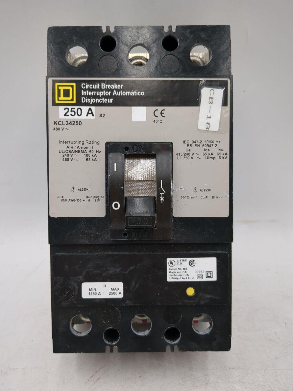 Square D KCL34250 Used