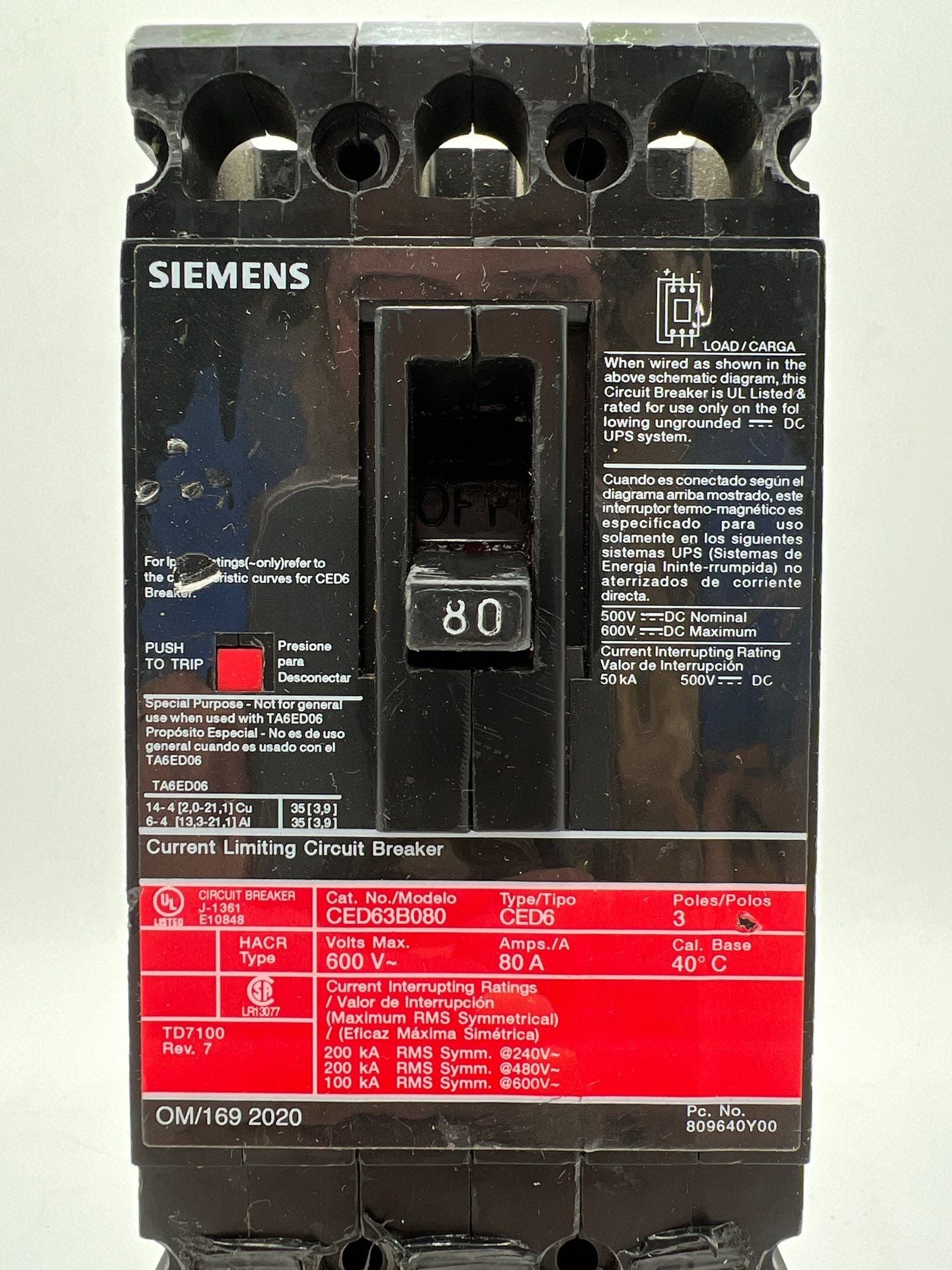 Siemens CED63B080 Used