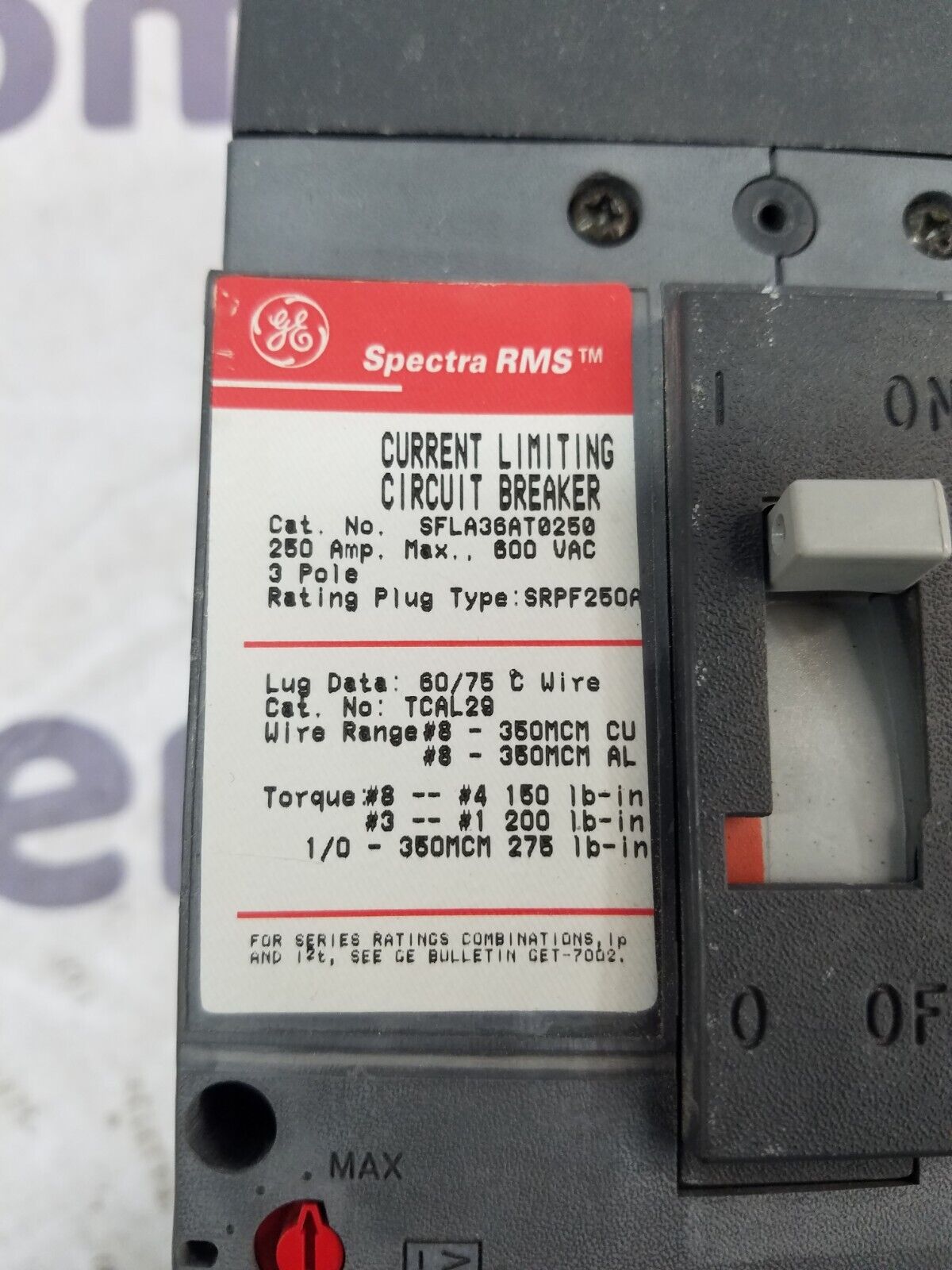 GE SFLA36AT0250 Used