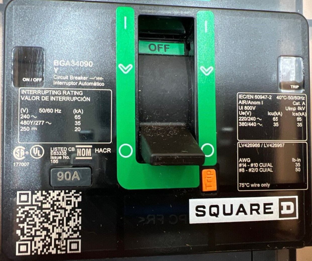 Square D BGA34090Y New