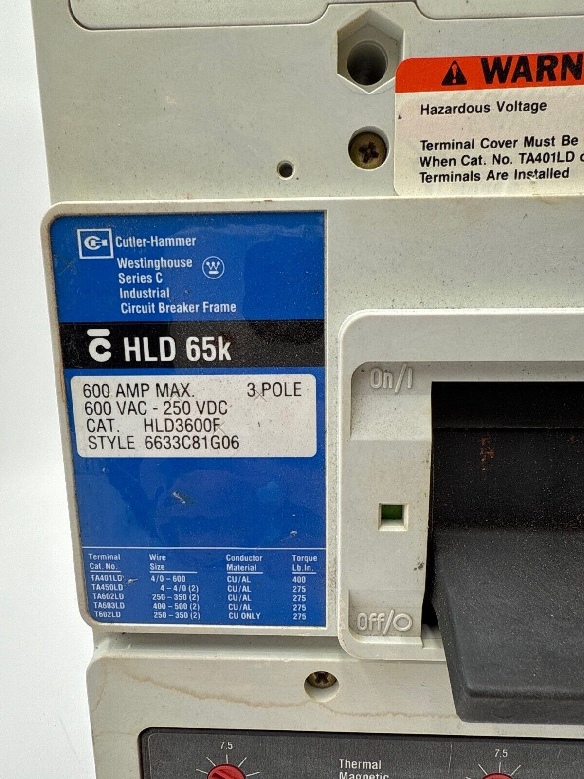 Cutler-Hammer HLD3600 Used