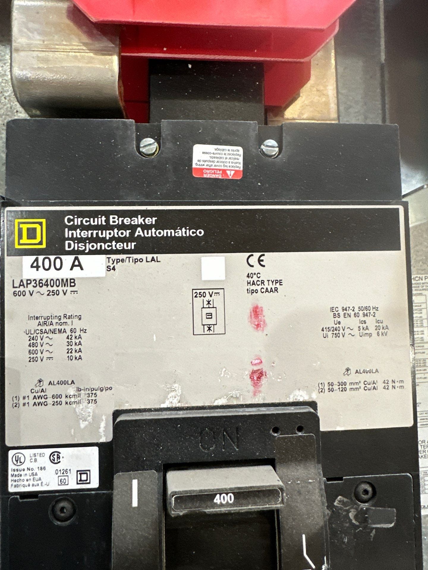 Square D HCN23744M I-Line Panelboard 400A 600V 3PH 30Cir MCB LAP36400MB Indoor HC2674B Used