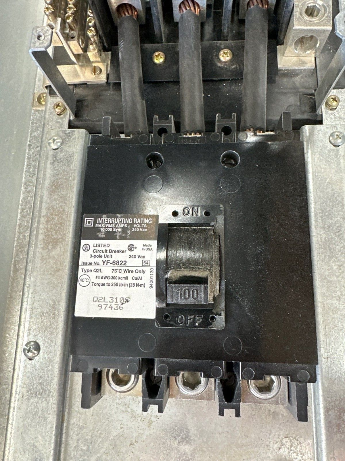 Square D NQOD442M225 NQOD Panelboard 225A 208Y/120V 3PH 4W Indoor Encl MCB 42Cir P335 Used