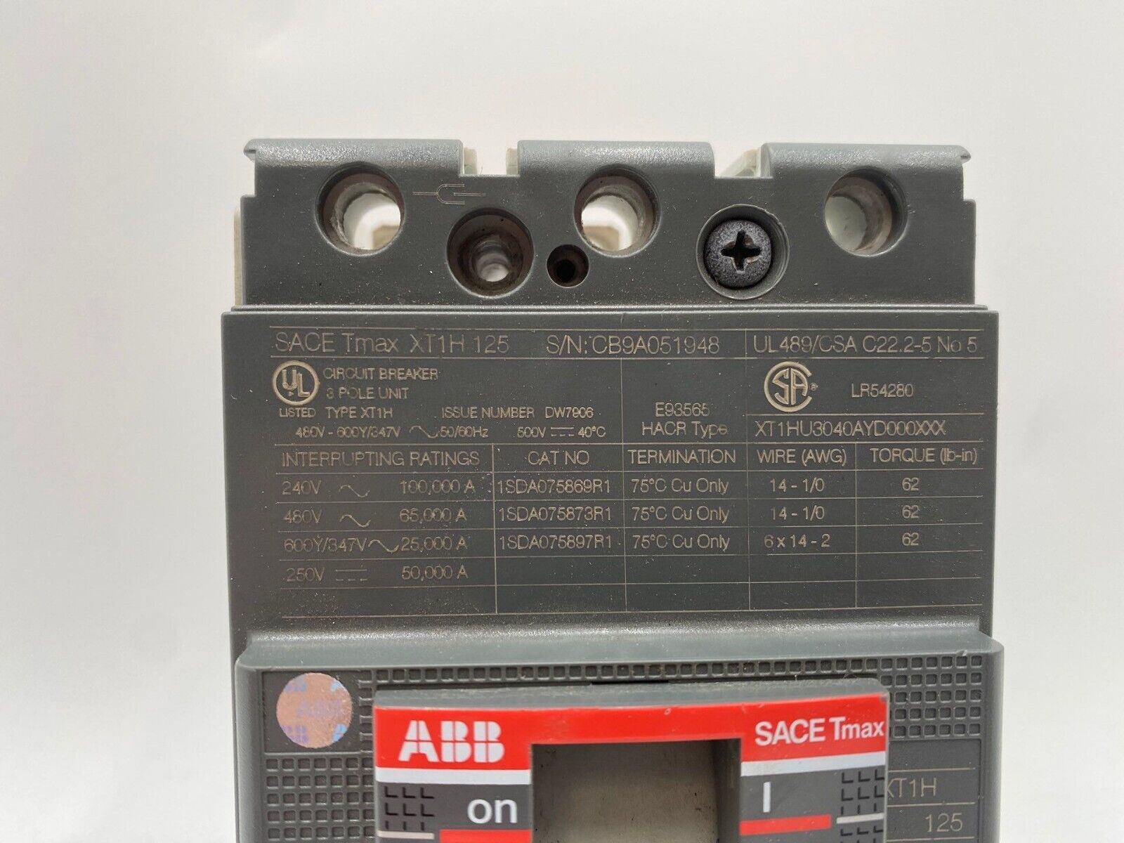 ABB XT1HU3040AYD000XXX Used