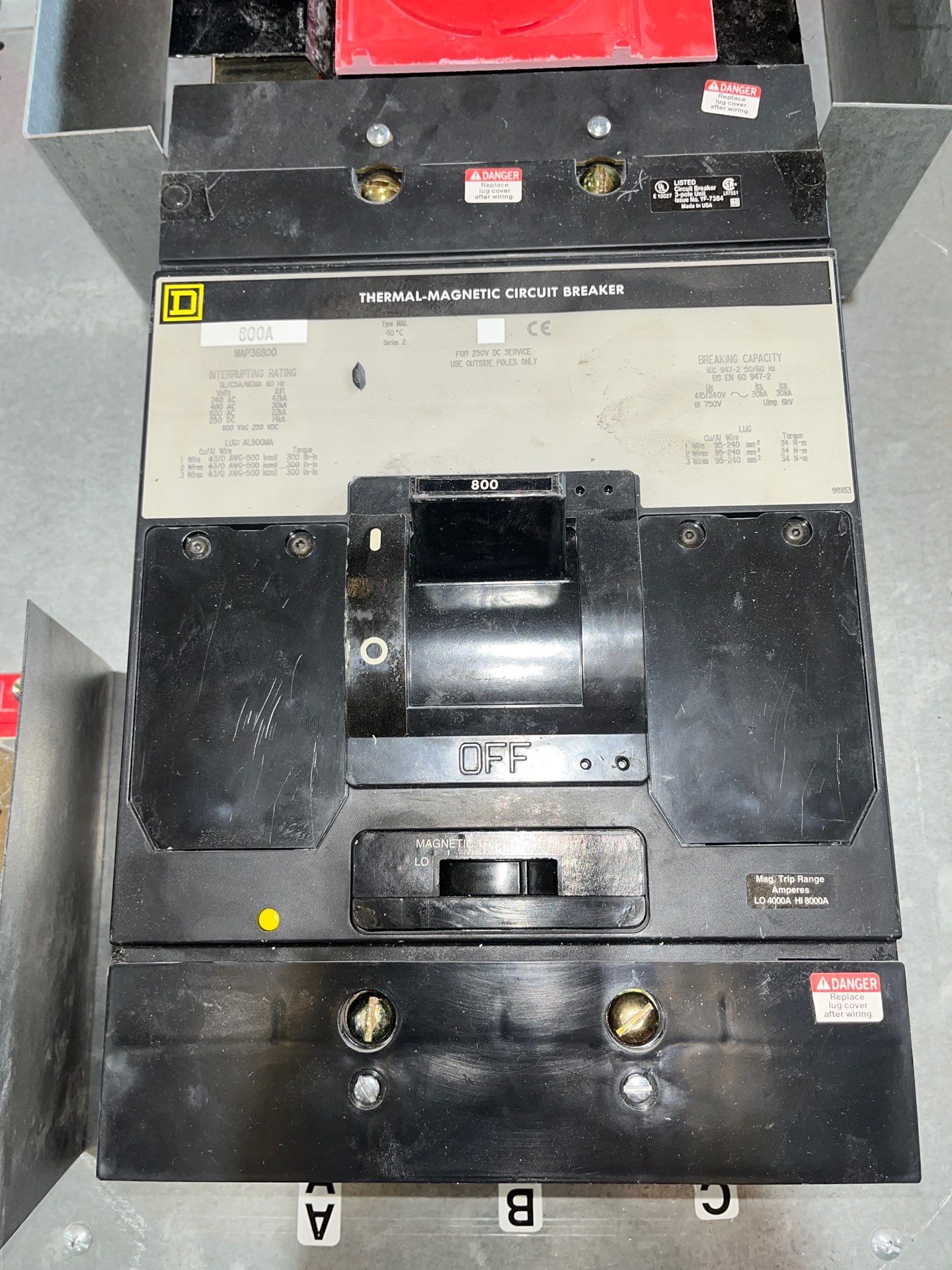 Square D I-Line Panelboard 800A 208/120V 3PH 4W MCB Panel 800 Amp 24Cir MAP36800 Used