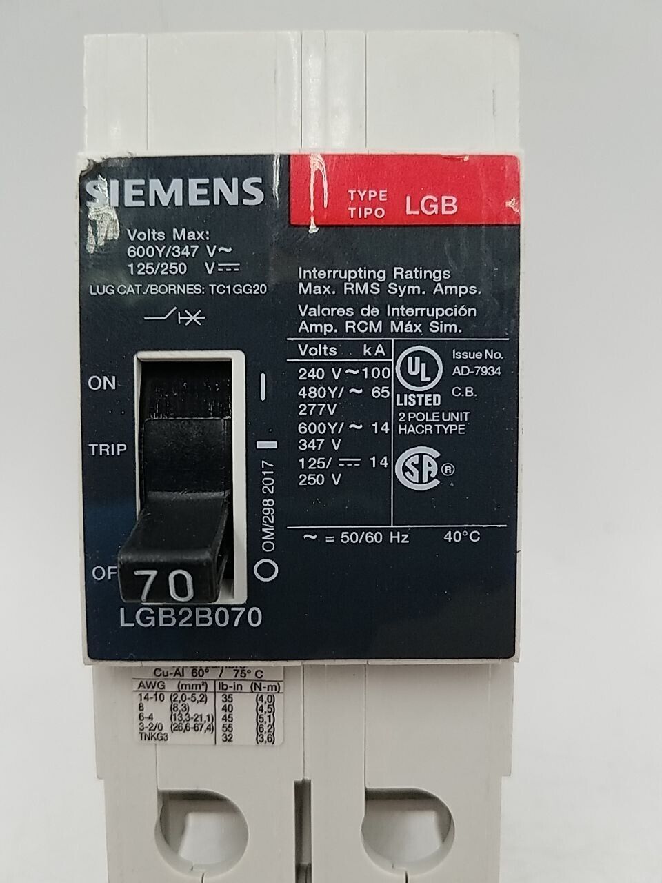 Siemens LGB2B070 New