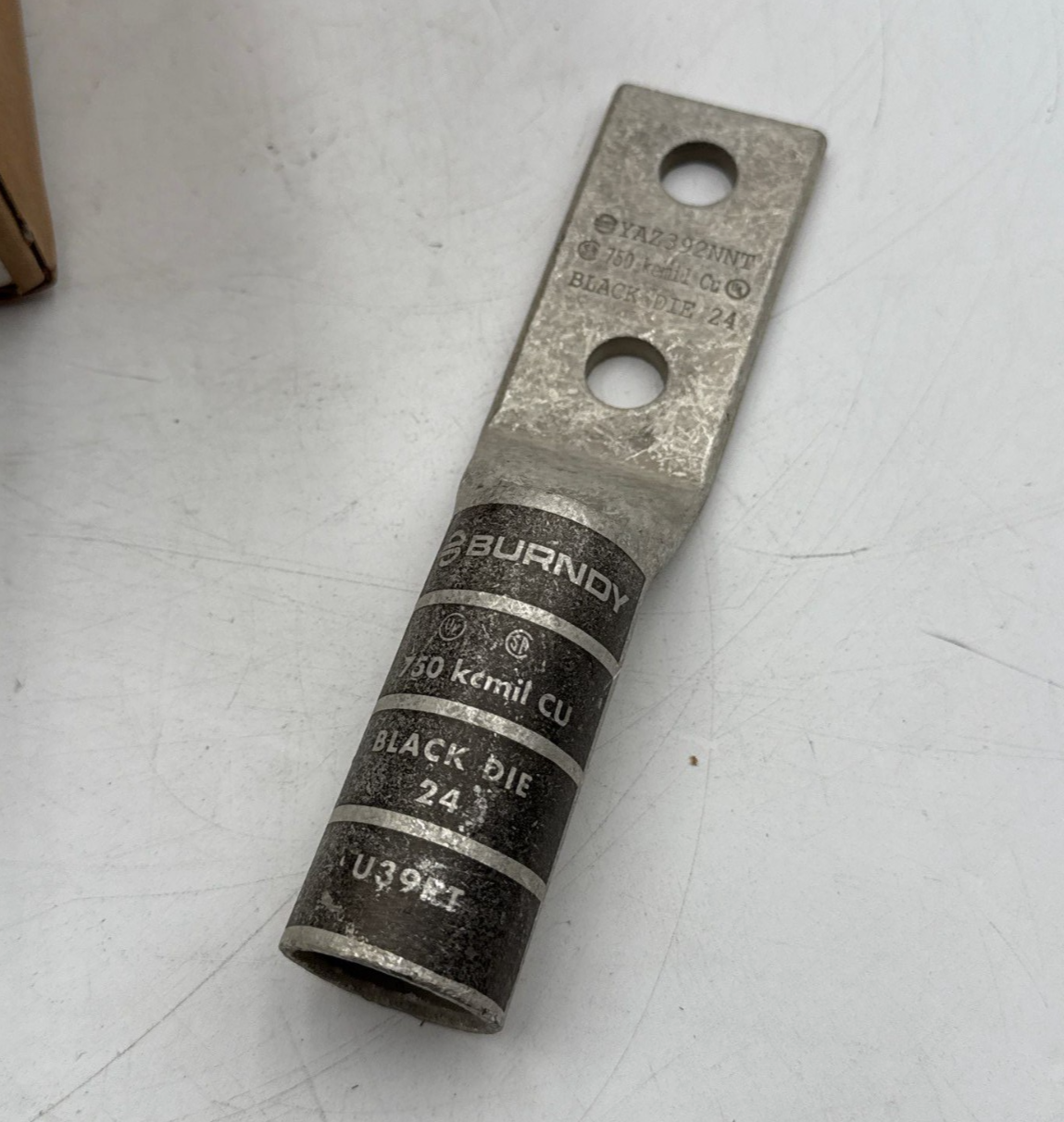 6PC Burndy YAZ392NNT Compression Lug 750MCM 1/2" Stud Long Barrel CU YAZ392N New