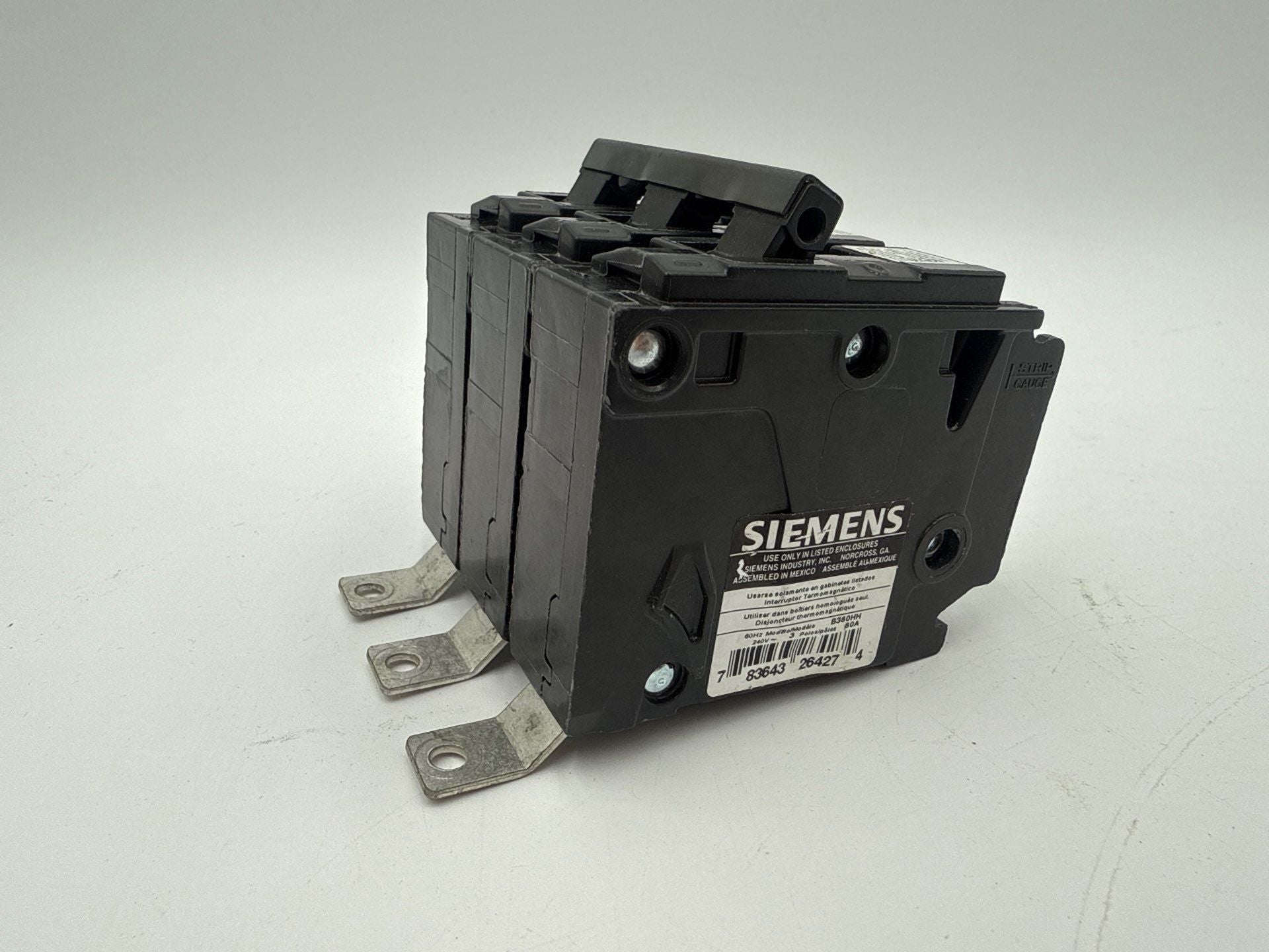 Siemens B380HH Circuit Breaker 80A 3P 240V HBL 80 Amp 3 Pole 3PH Bolt On Used