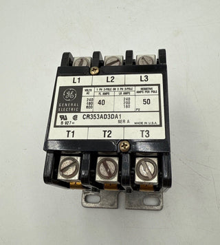 General Electric CR353AD3DA1 Definite Purpose Contactor 40A 3 Pole Coil 110/120V New