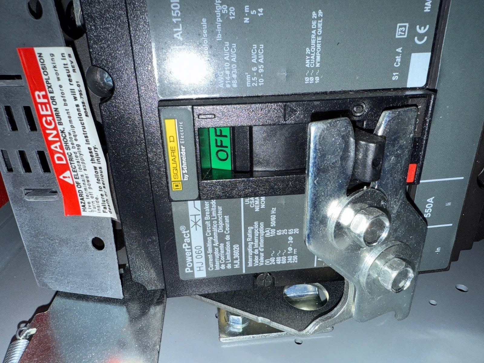 6" Square D Model 6 20A MCC Feeder Bucket 20 Amp HJL36020 Breaker HJL New