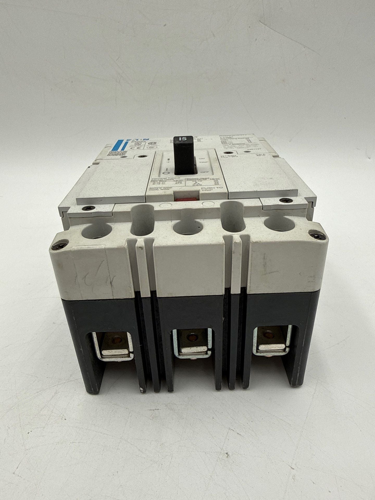 Eaton PDG23F0015TFFJ Circuit Breaker 15A 3P 600V PDG2 15 Amp 3 Pole 25kAIC Used