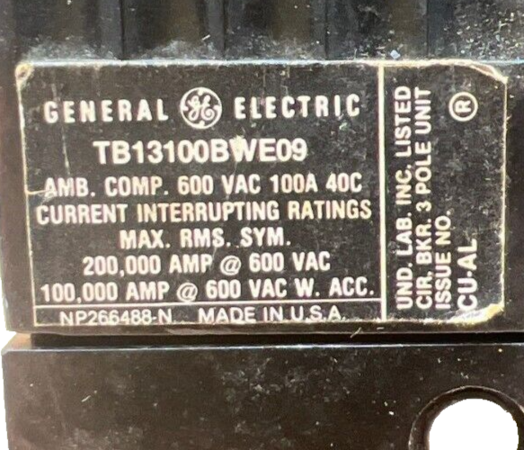 GE TB13100BWE09 Used