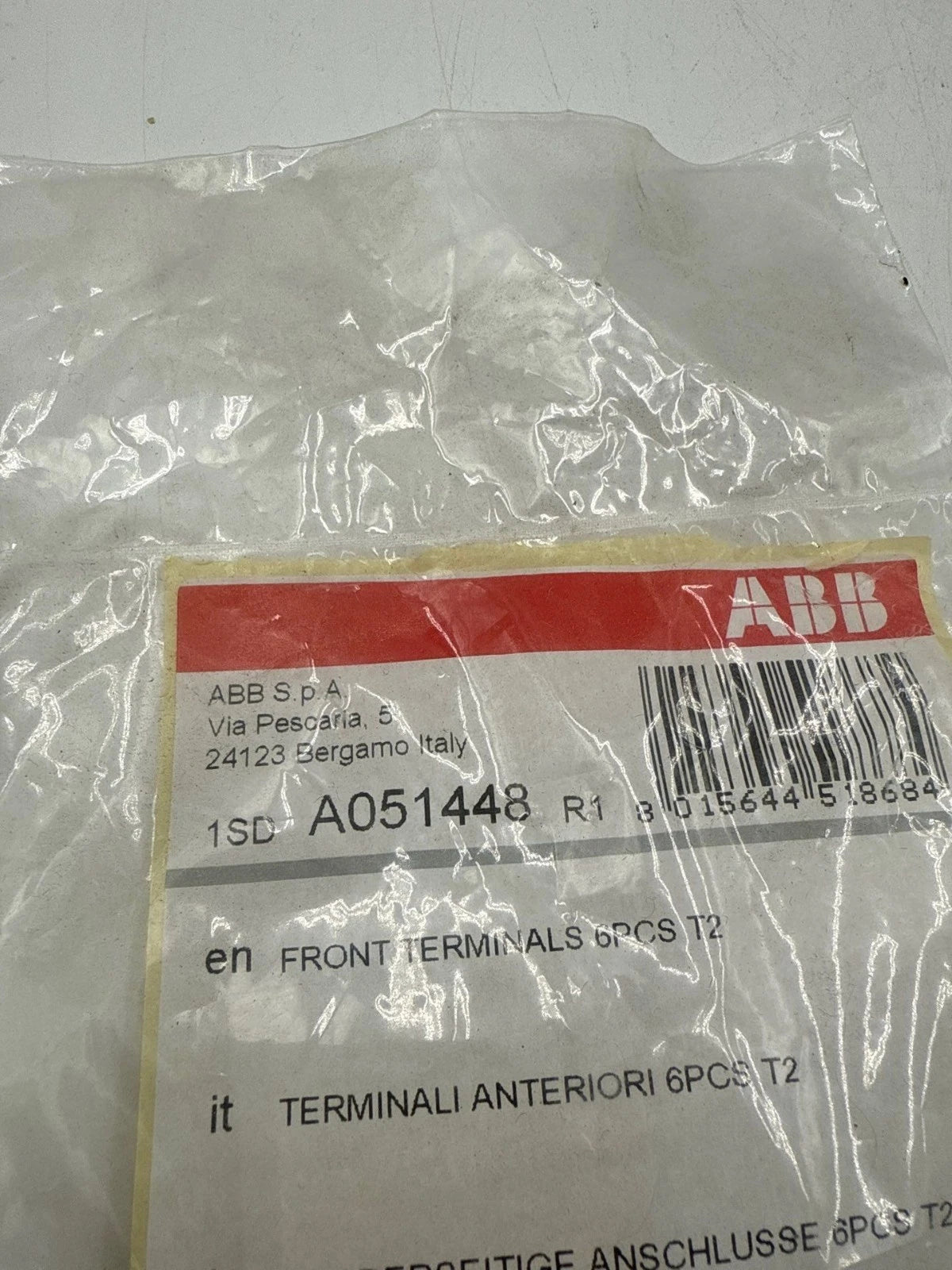 ABB 1SDA051448R1 Front Terminal Kit For T2 Circuit Breakers 6 PCS New