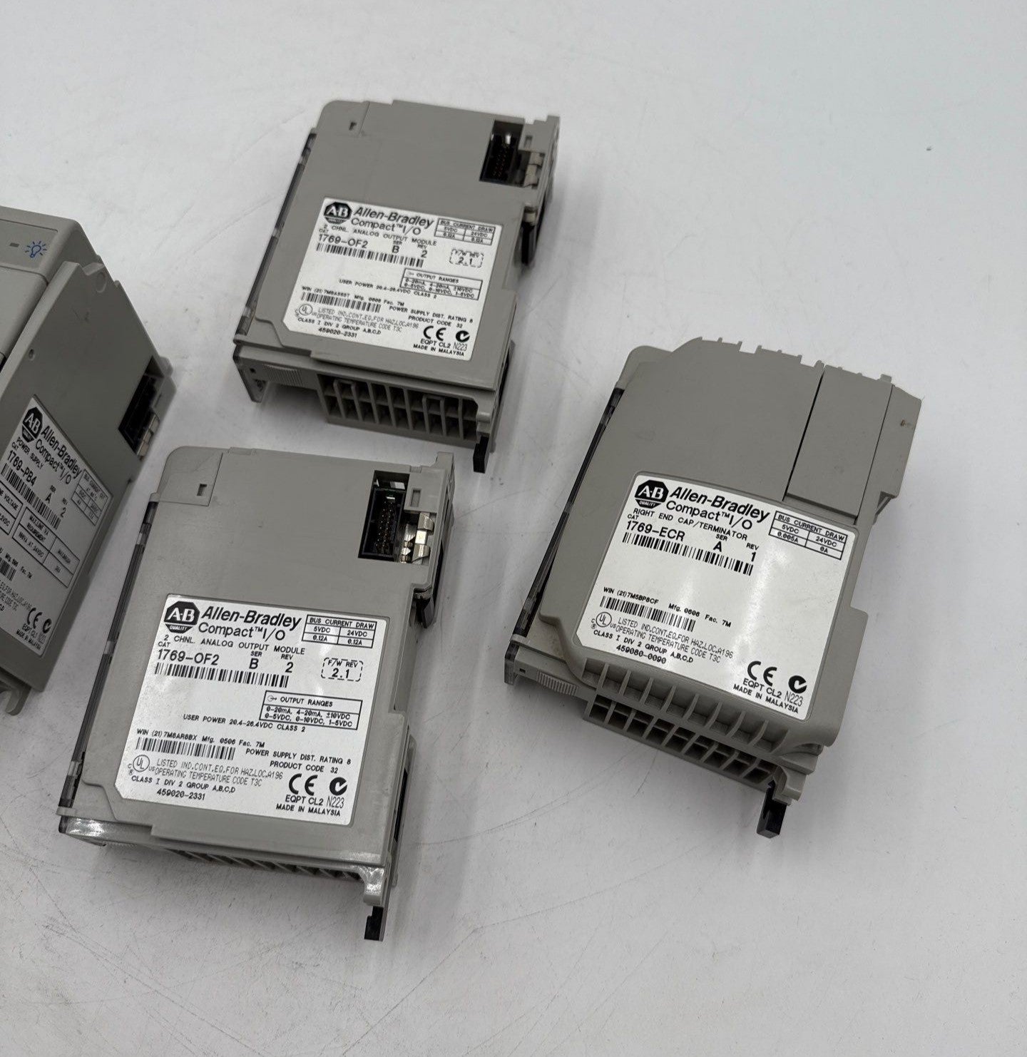 Allen Bradley 1769-PB4 Compact I/O Power Supply 1769-OF2 Output Module 1769-ECR Used