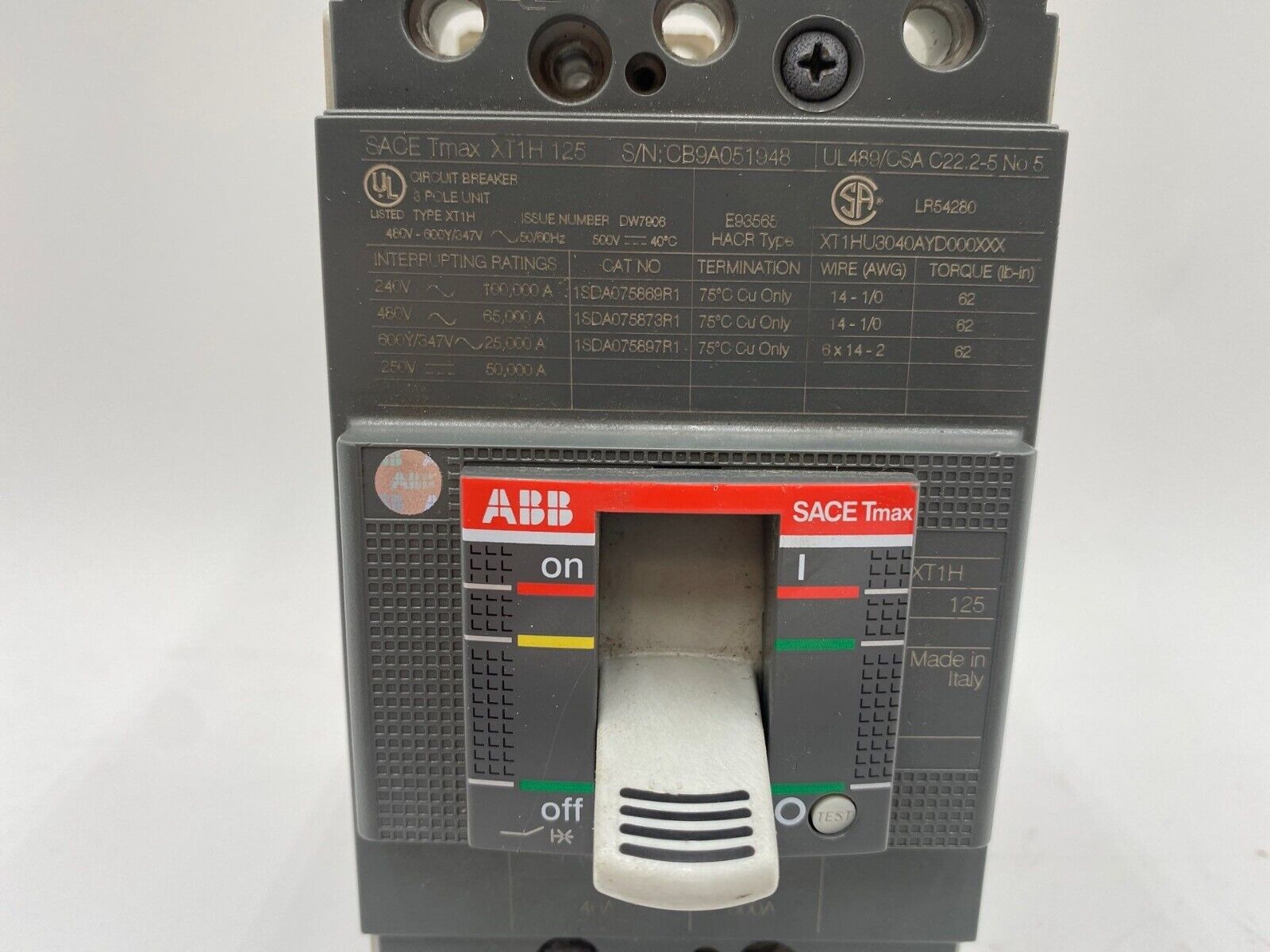 ABB XT1HU3040AYD000XXX Used