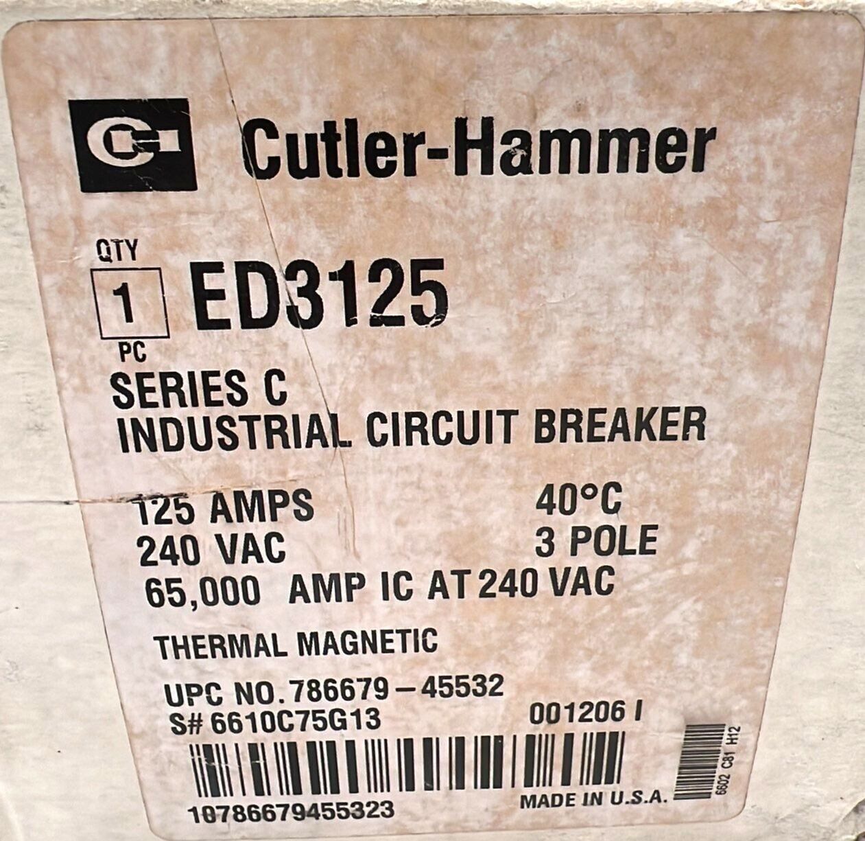Cutler-Hammer ED3125 New