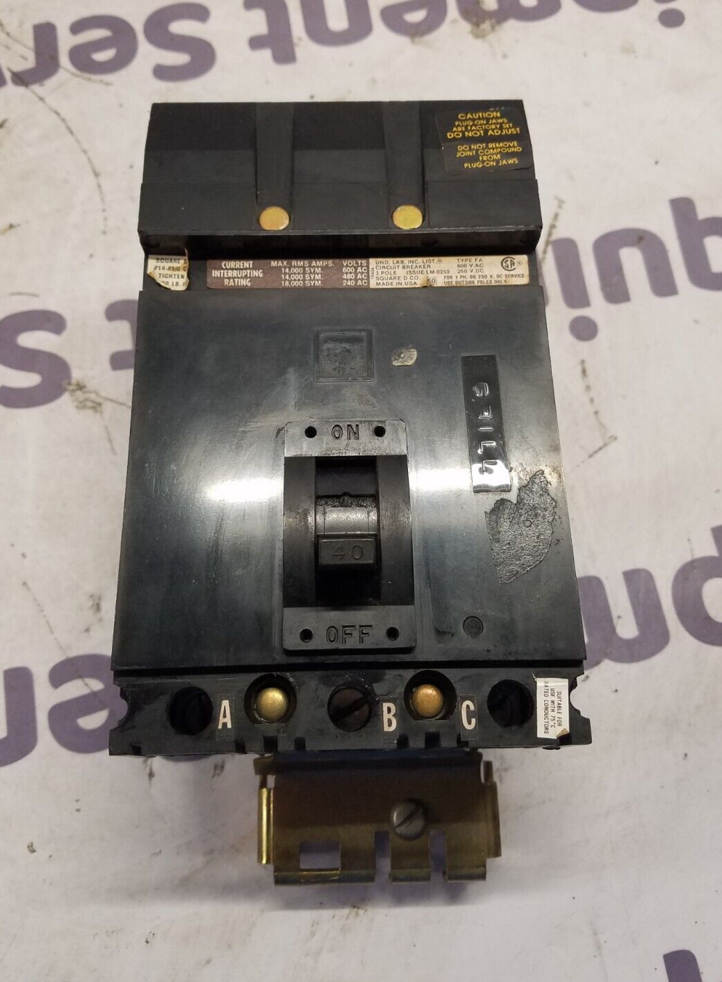 Square D FA36040 Used