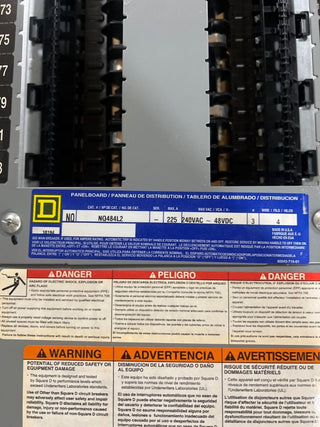 Square D NQ484L2 NQ Panelboard 225A 240V 3PH 4W 84 Circuit MLO Main Lug Indoor P681 Used