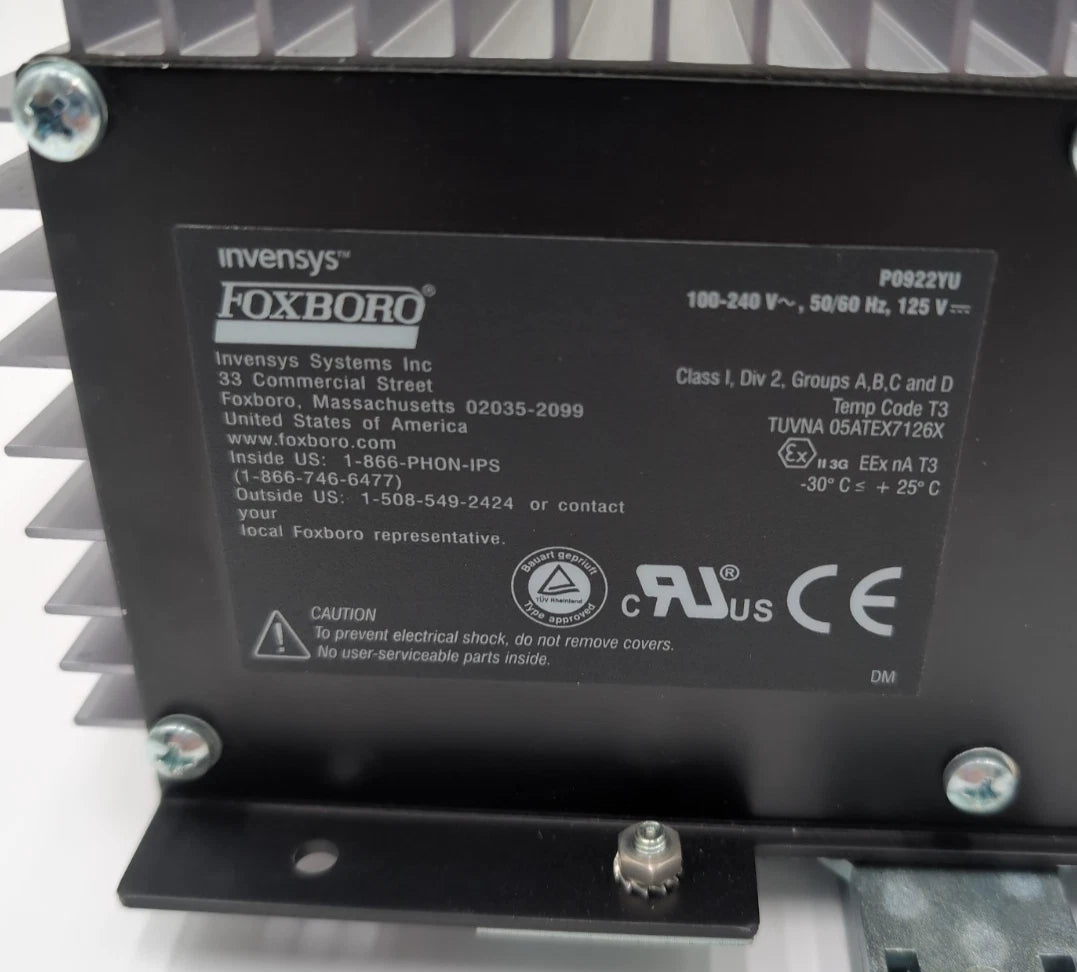 FOXBORO INVENSYS FPS400-24 I/A Series P0922YU Rev F Power Supply USED Used