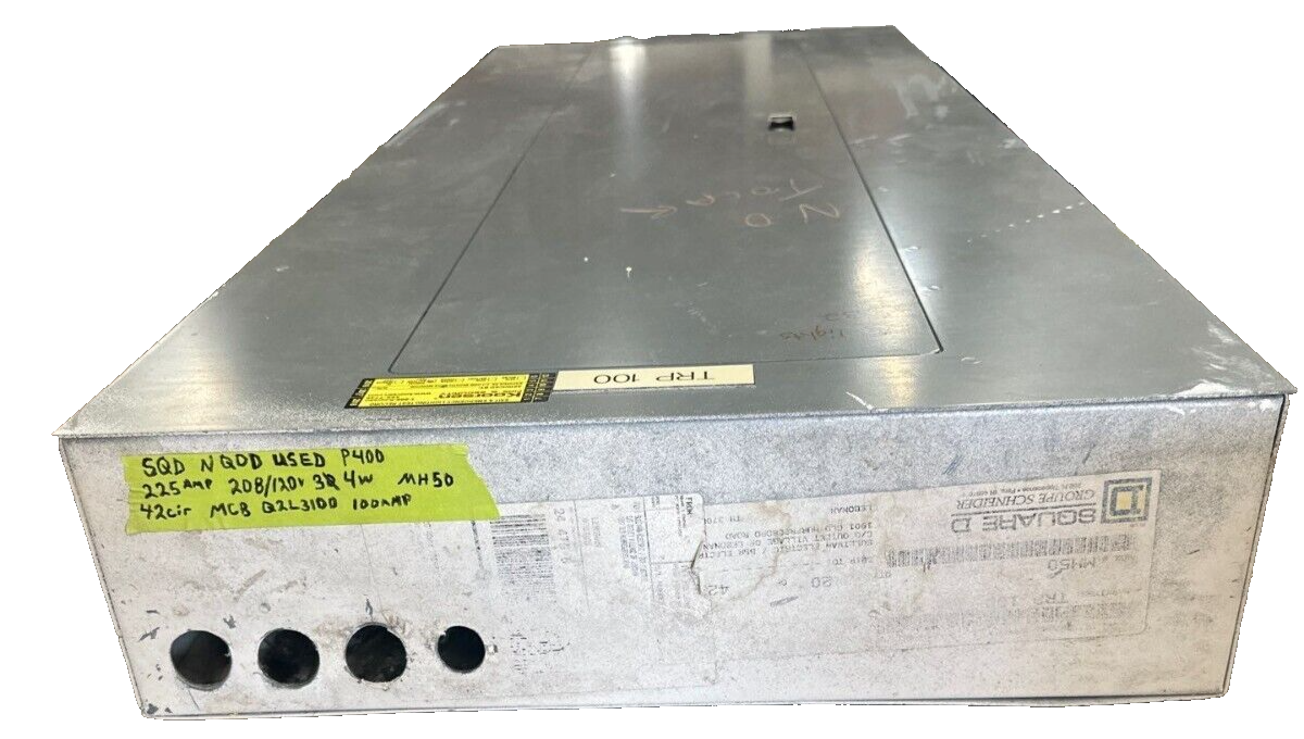 Square D NQOD442M225 Panelboard 225A 208Y/120V 3PH 4W Main Breaker Q2L3100 MCB P400 Used