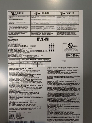 Eaton DG326FGK New