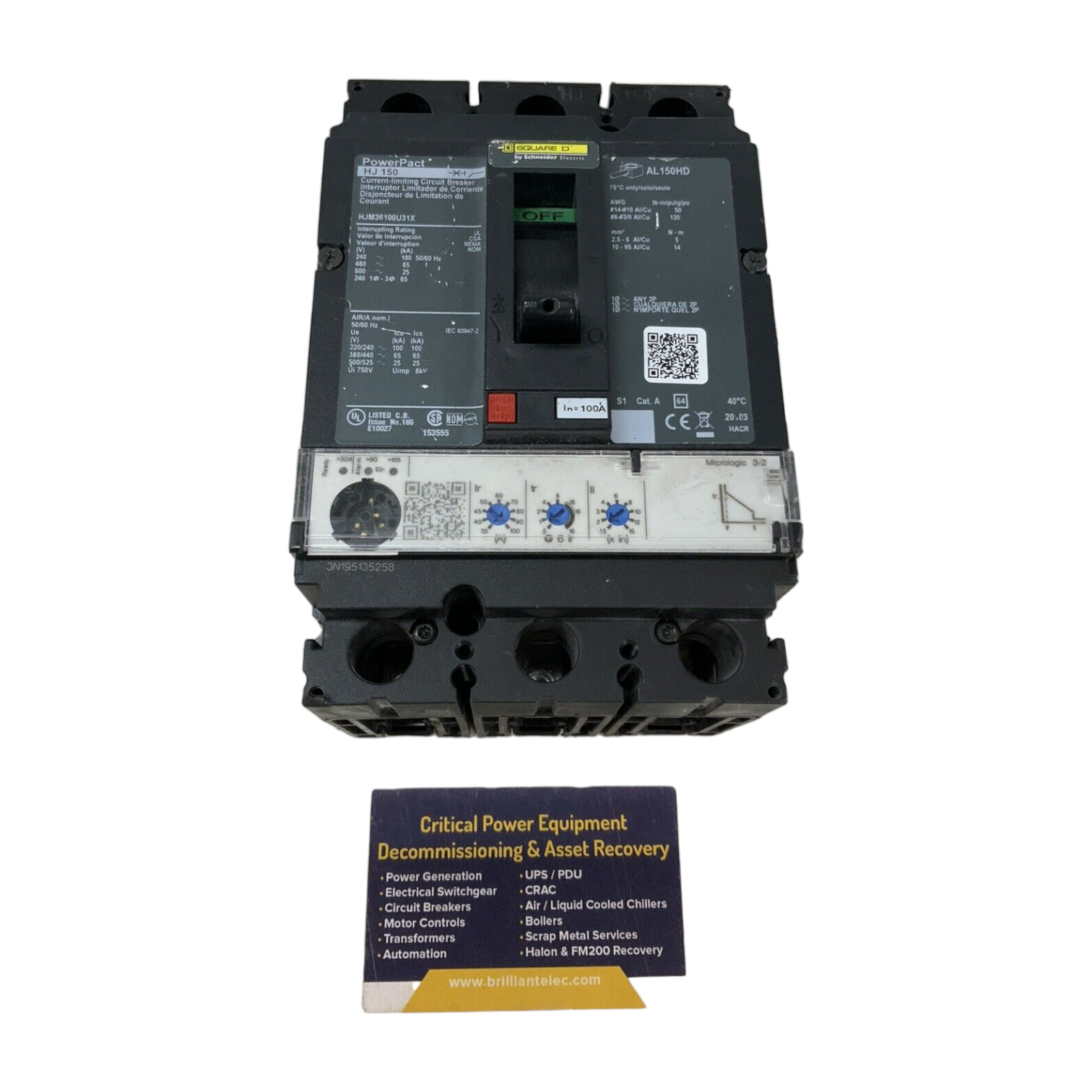 Square D HJM36100U31X Used