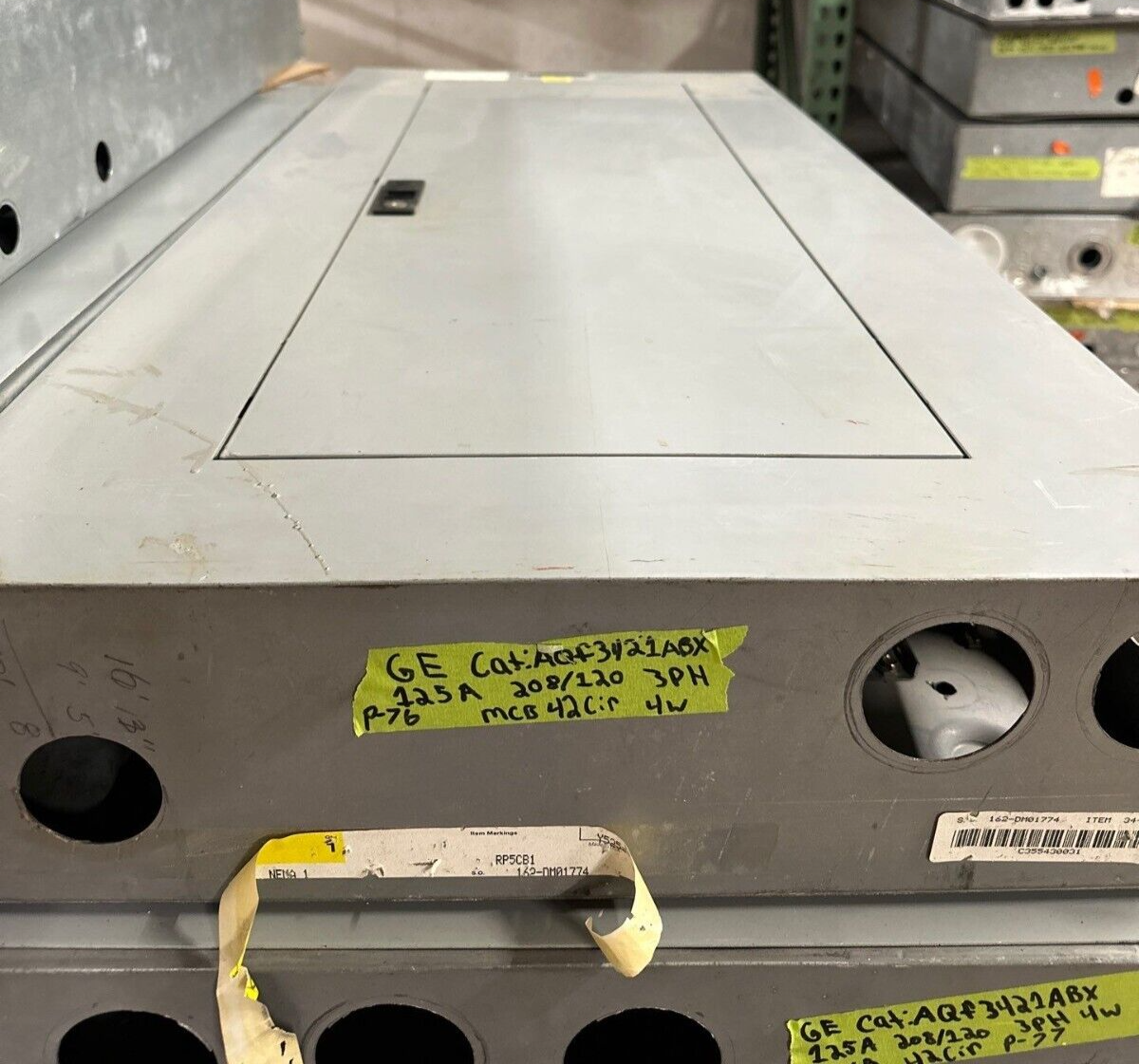 GE AQF3421ABX Panelboard 125A 208Y/120V 3PH 42 CIR Indoor Encl MCB AB43B Box P076 Used