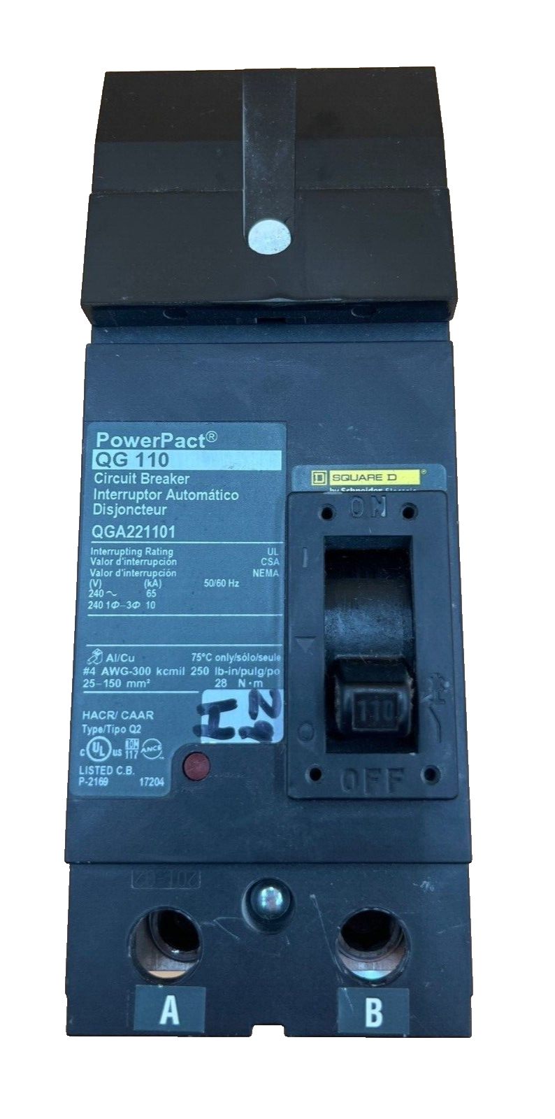 Square D QGA221101 Used