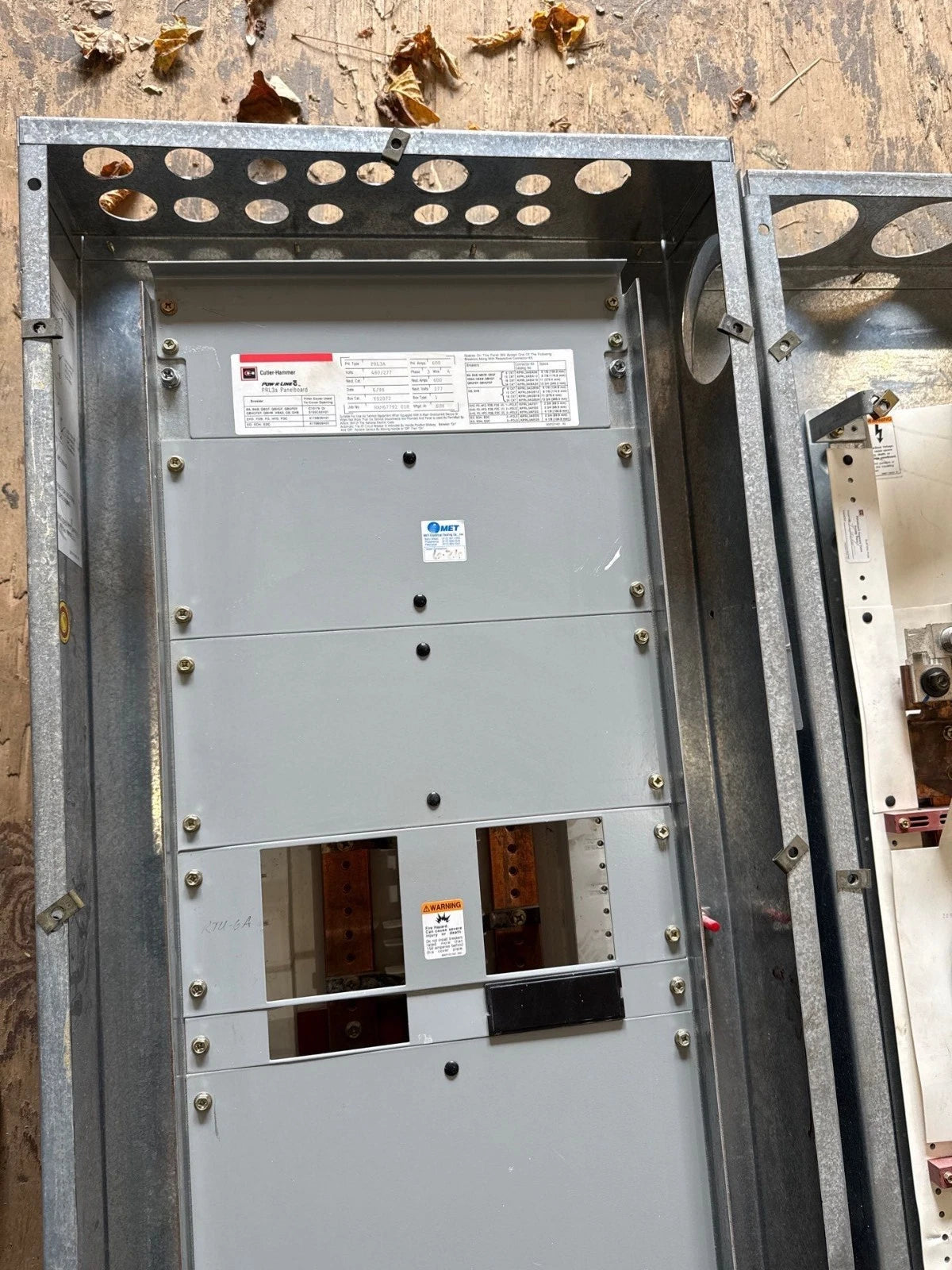 CH PRL3A Panelboard 600A 480/277V 3PH 4W MLO Panel 600 Amp Indoor YS2072 Used