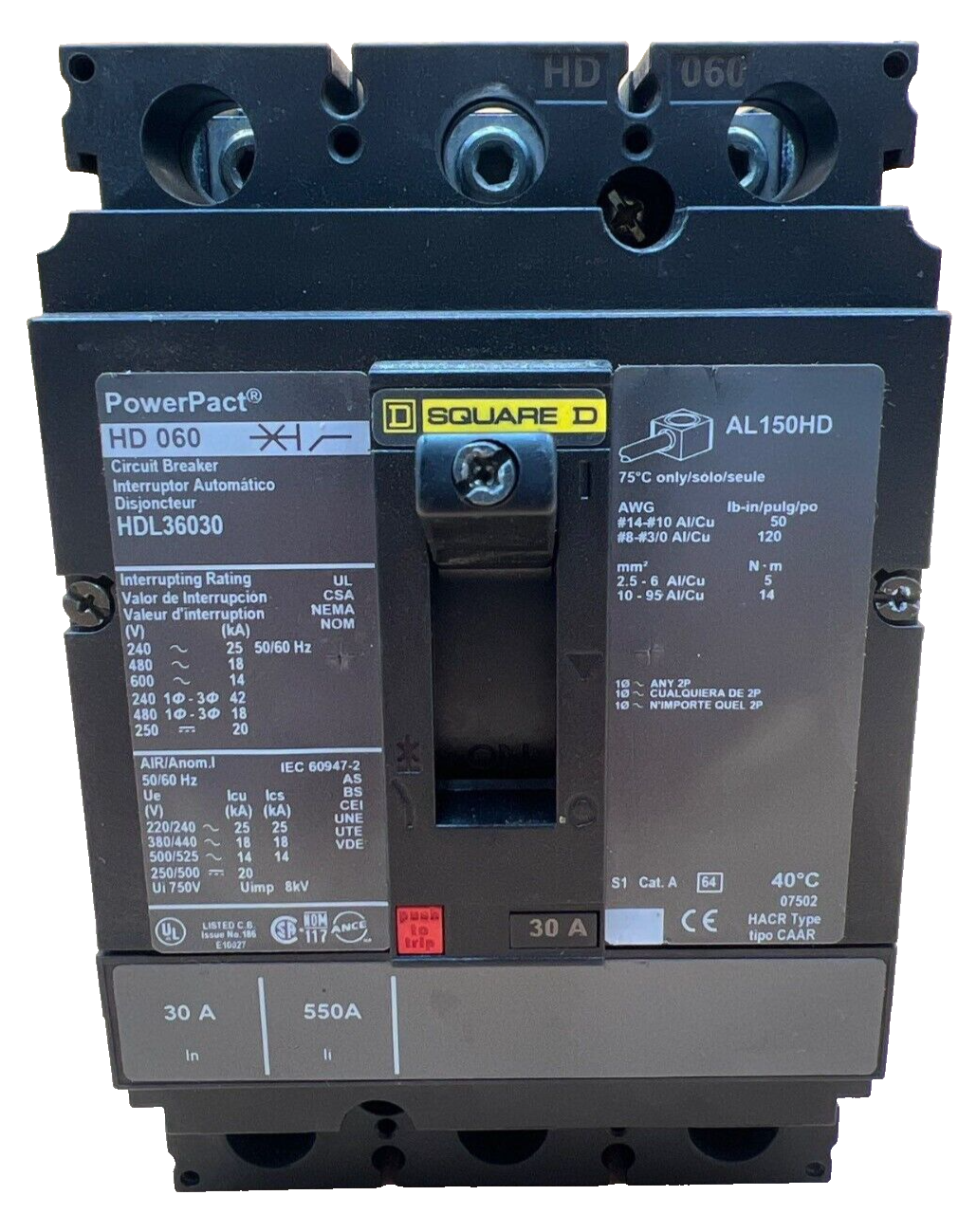 Square D HDL-36030 Used