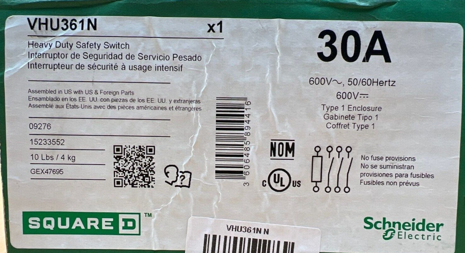 Square D VHU361N New