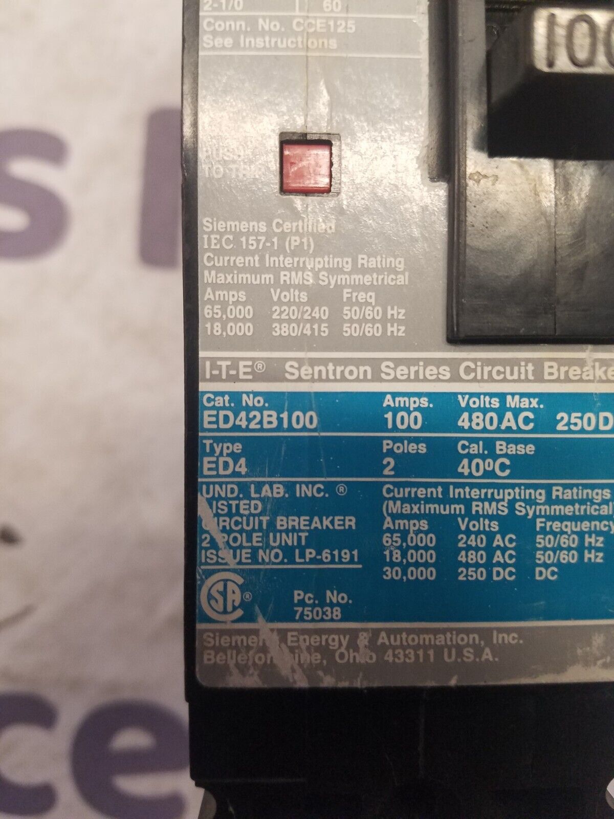 Siemens ED42B100 Used