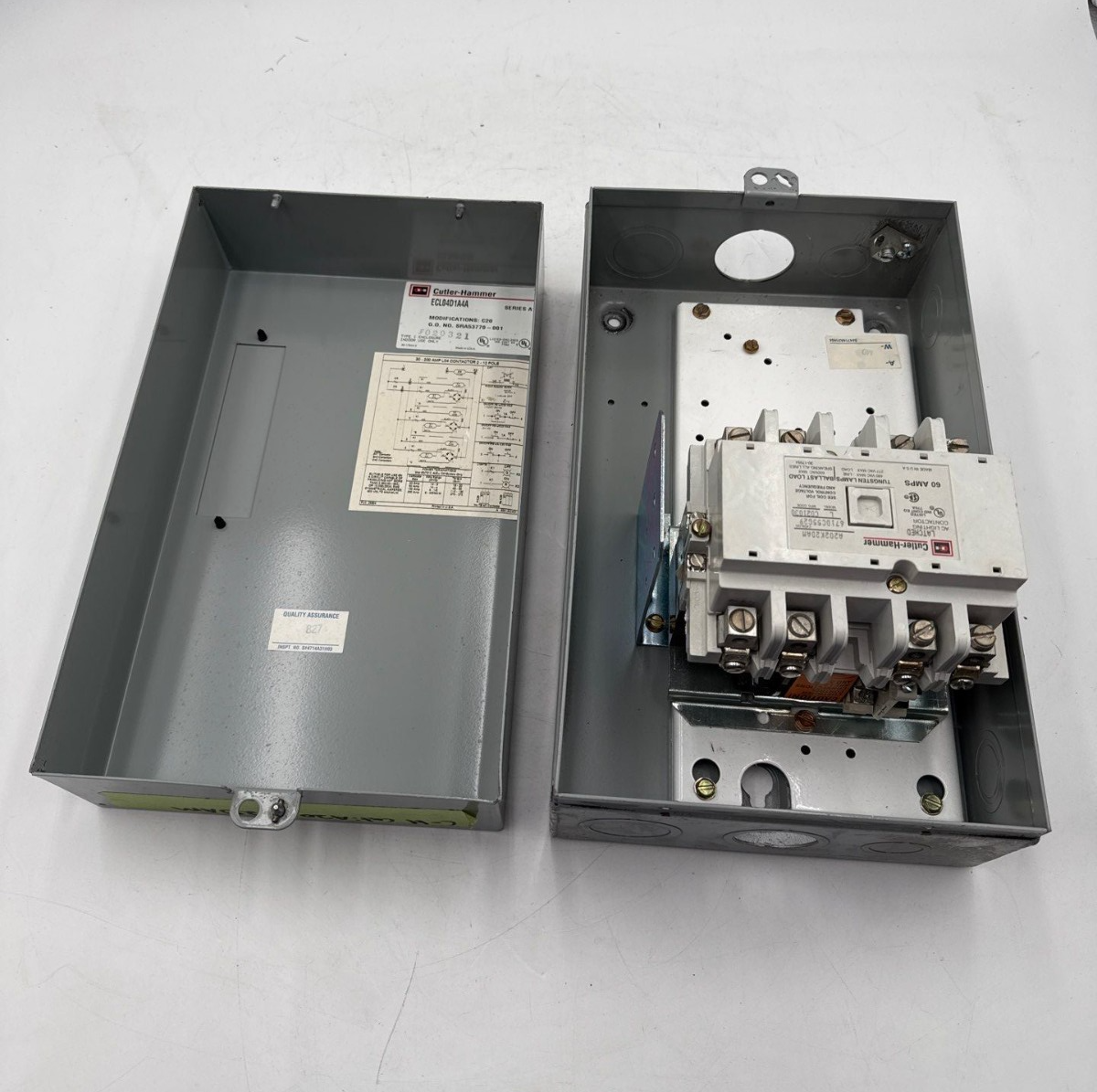 CH ECL04D1A4A Enclosed Lighting Contactor A202K2DAM 60A 4 Pole Coil 110/120V