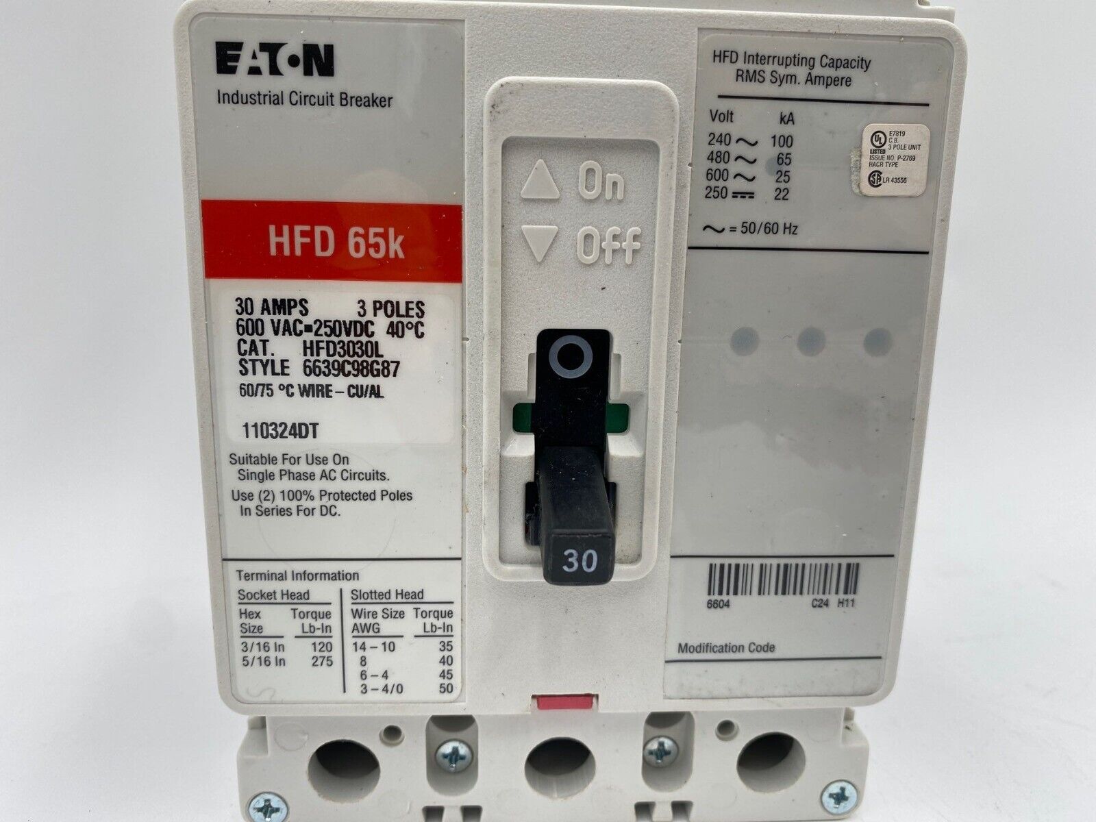 Eaton HFD3030L New