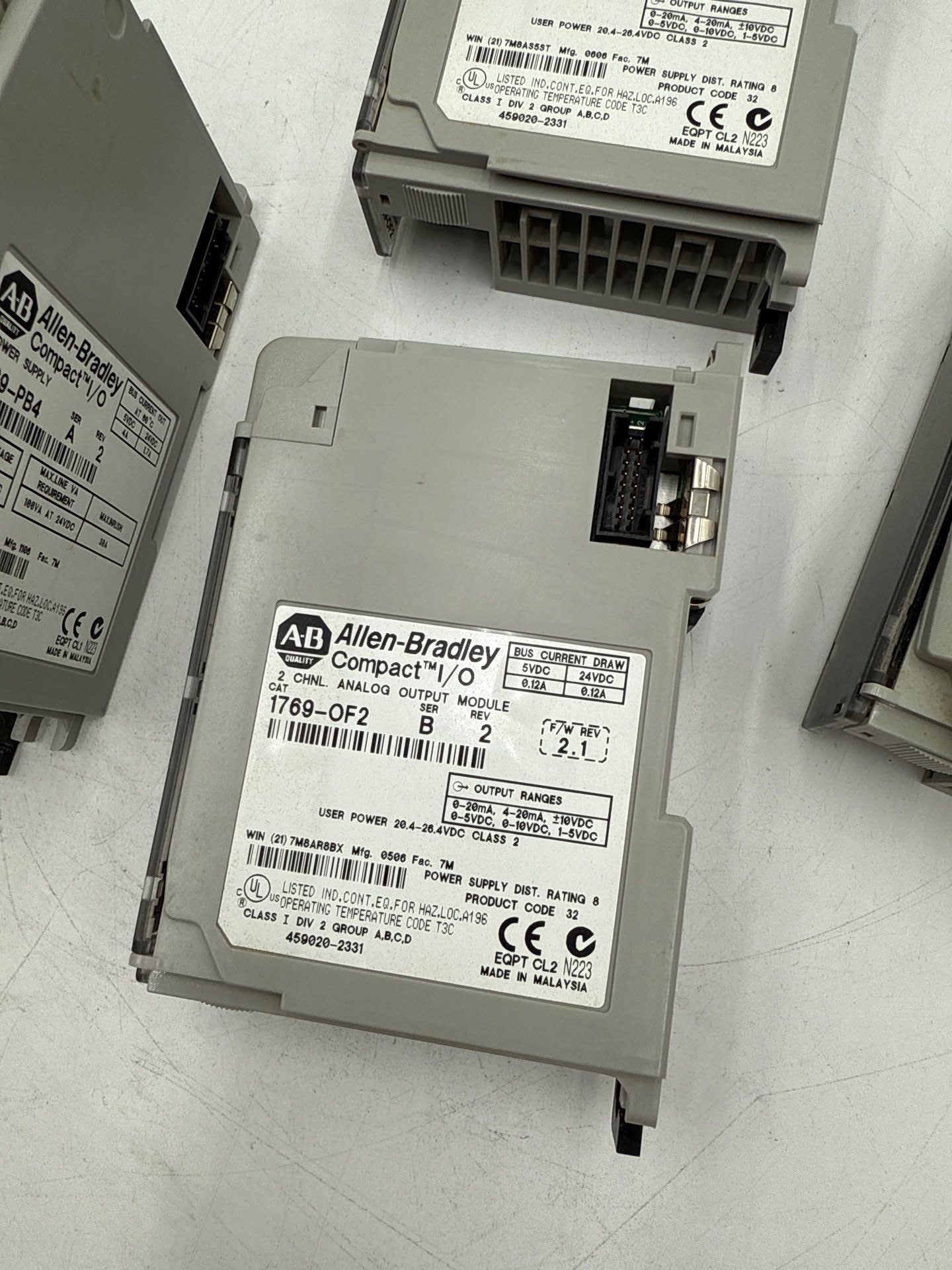 Allen Bradley 1769-PB4 Compact I/O Power Supply 1769-OF2 Output Module 1769-ECR Used