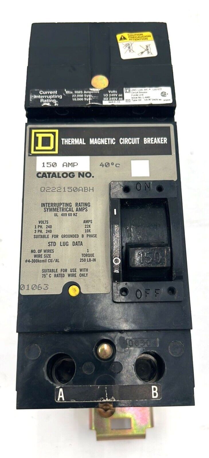 Square D Q222150ABH Used