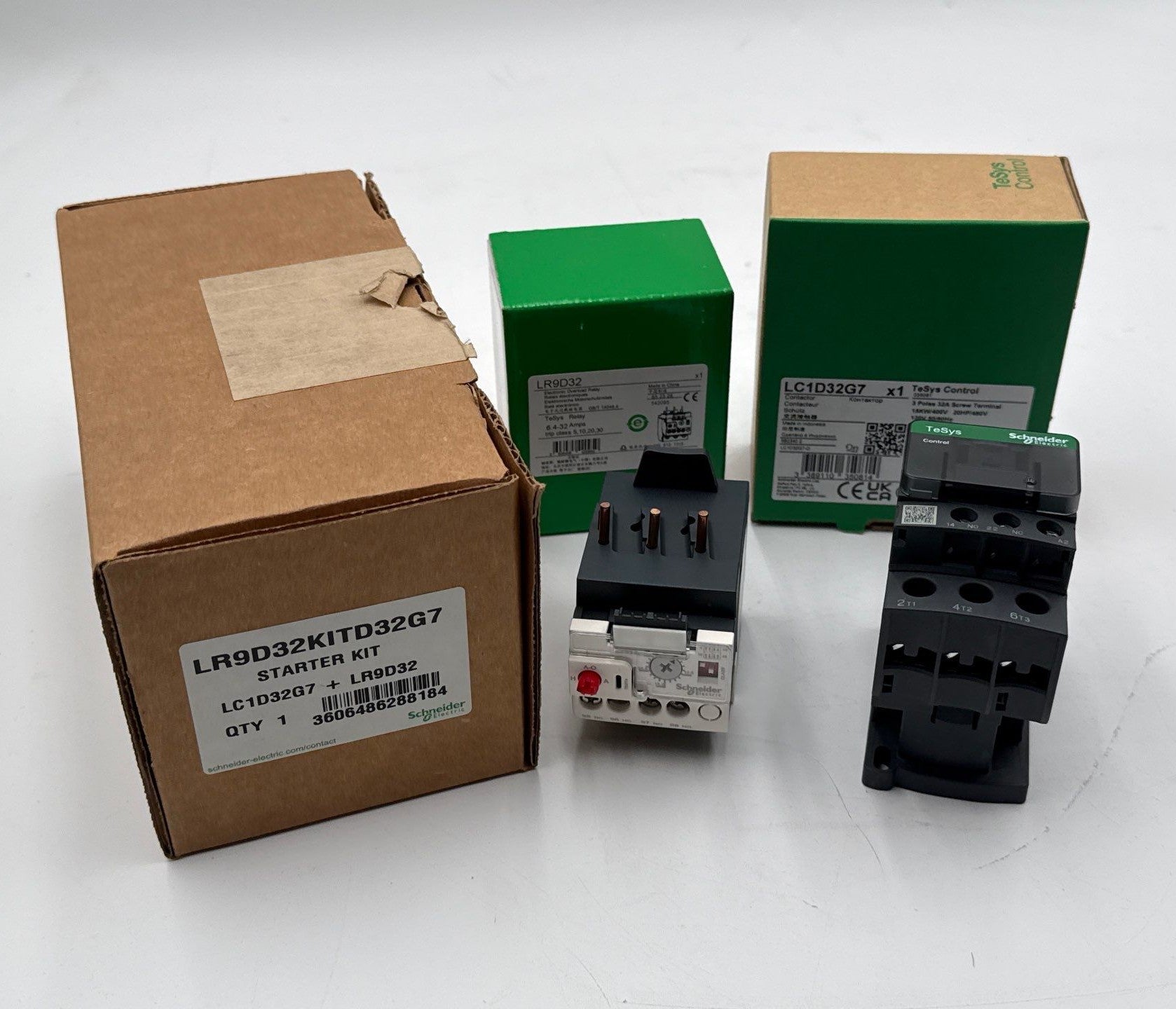 Schneider LC1D32G7 Starter 32A 3P 600V Coil 120V Overload LR9D32 6.4-32Amp New