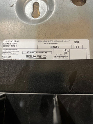 Square D NQ Panelboard 100A 208Y/120V 3PH 4W 30 Circuit Indoor Encl MLO MH32BE P614 Used